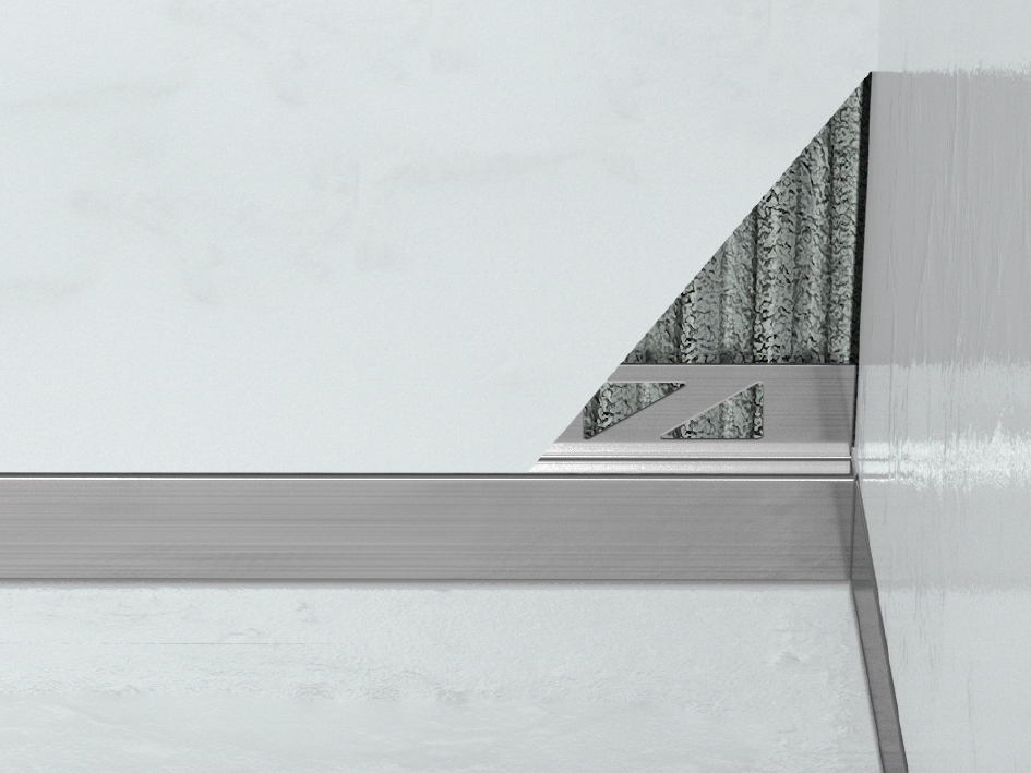 Dusch-, Wand-, Keil-Profil Gefälleprofil begehbare Dusche gebürstet 12mm Typ 6 - Mitte - 150cm