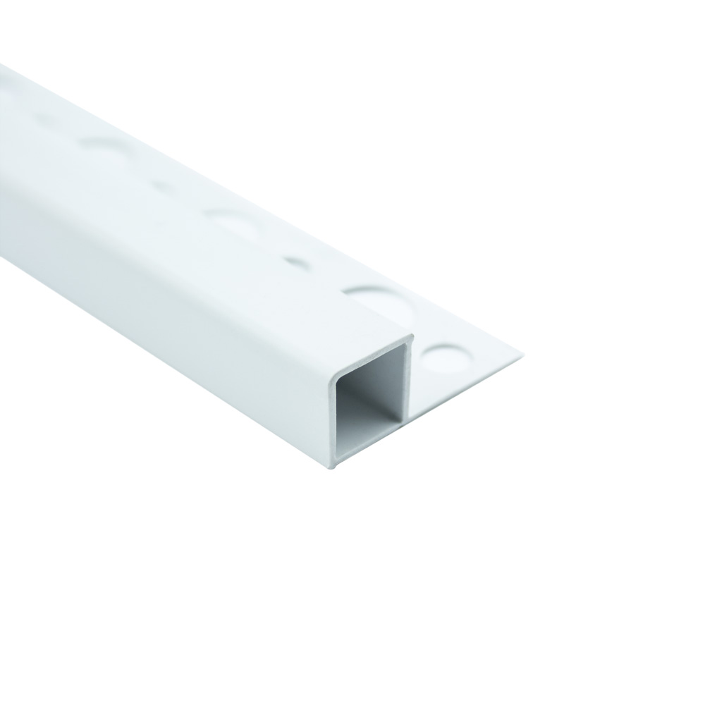 PVC Quadrat Fliesenschiene Fliesenprofil Kunststoff Schiene weiß L250cm 12,5mm PVC Quadrat Fliesenschiene Fliesenprofil Kunststoff Schiene weiß matt L250cm