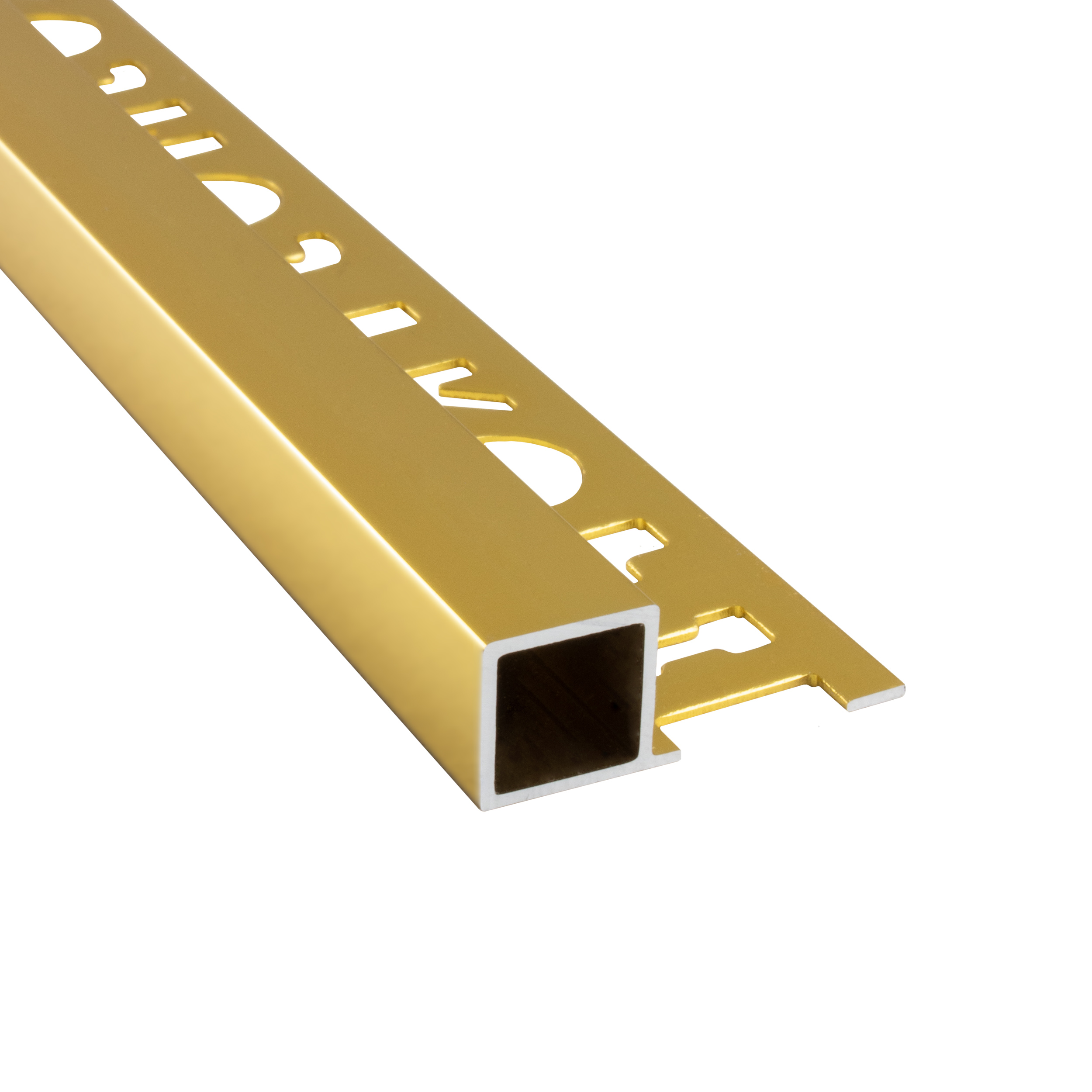 Alu Vierkant Quadrat Profil Fliesenschiene Schiene gold poliert L270cm H10mm Alu Vierkant Quadrat Profil Fliesenschiene Schiene gold poliert L270cm H10mm