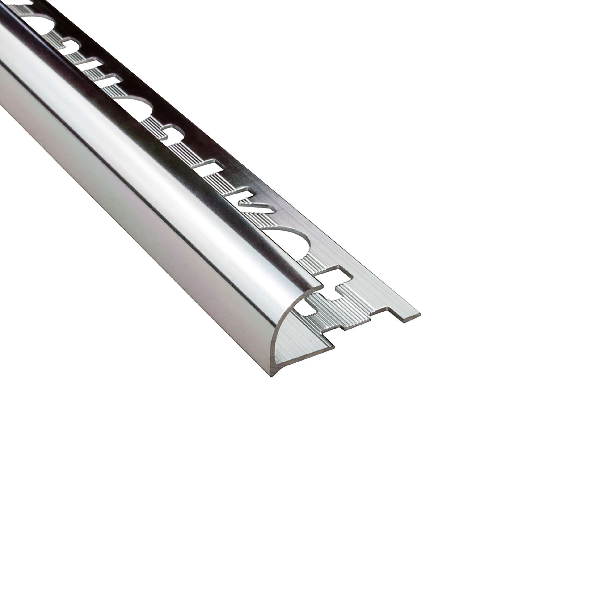 Alu Viertelkreis Profil Fliesenschiene eloxiert silber 2,7m 12mm poliert