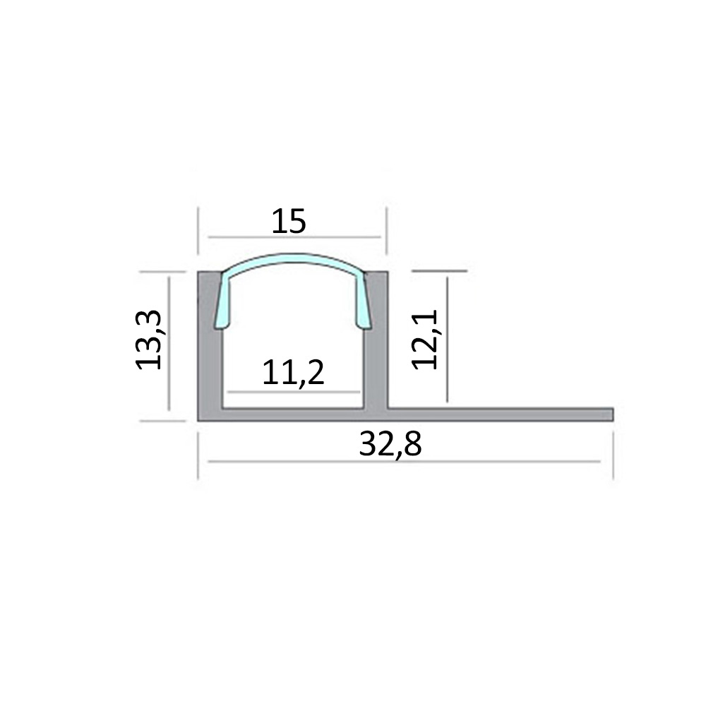 T77 LED Alu Fliesenprofil 12mm silber 2x Endkappen T77 LED Alu Fliesenprofil 12mm silber