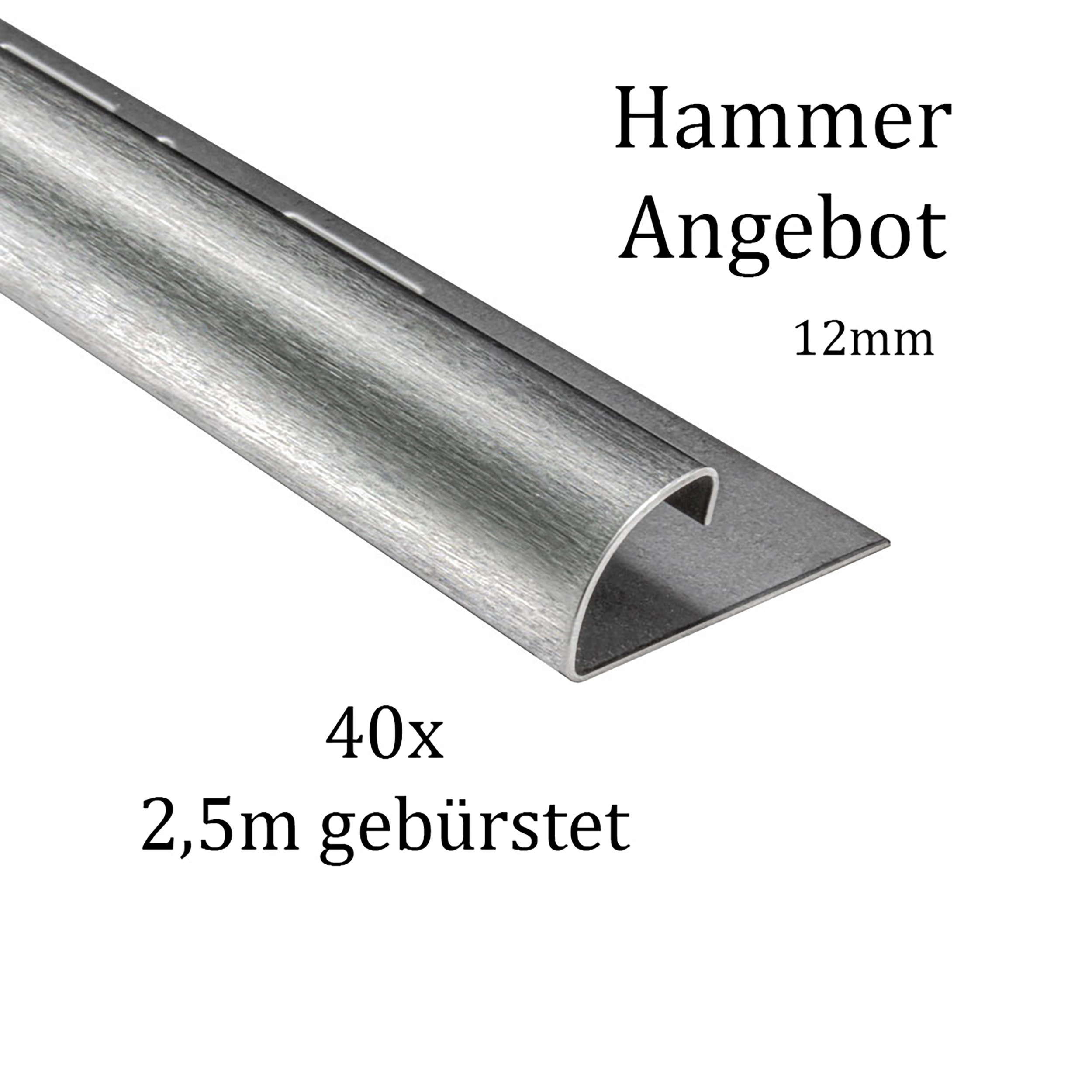 40x Viertelkreis Edelstahlschiene Fliesenschiene Fliesenprofil 12mm gebürstet 40x Viertelkreis Edelstahlschiene Fliesenschiene Fliesenprofil 12mm gebürstet