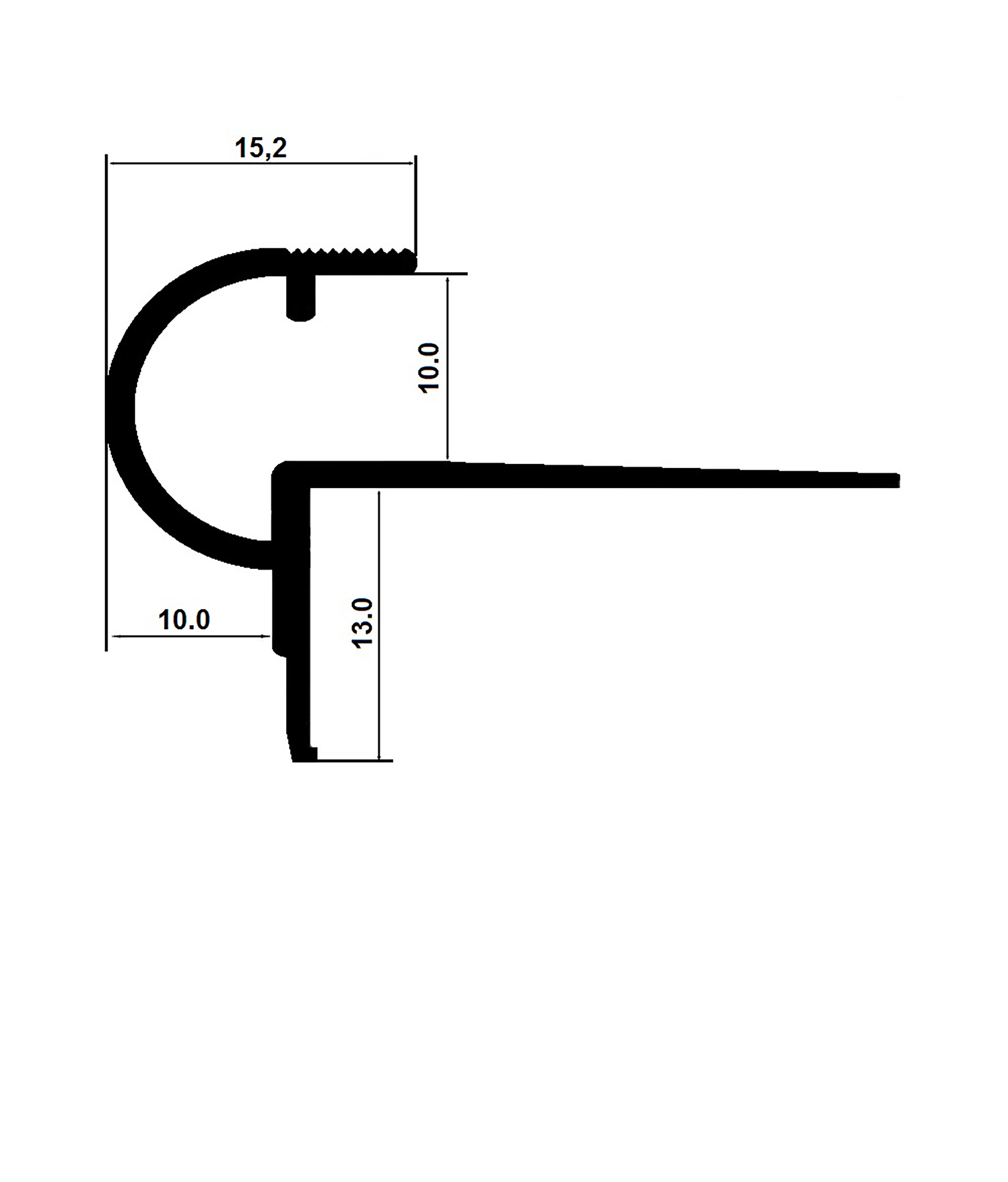 Alu Stufenprofil Fliesenschiene Profil Treppe Schiene silber matt L300cm H10mm Alu Stufenprofil Fliesenschiene Profil Treppe Schiene silber matt L300cm H10mm