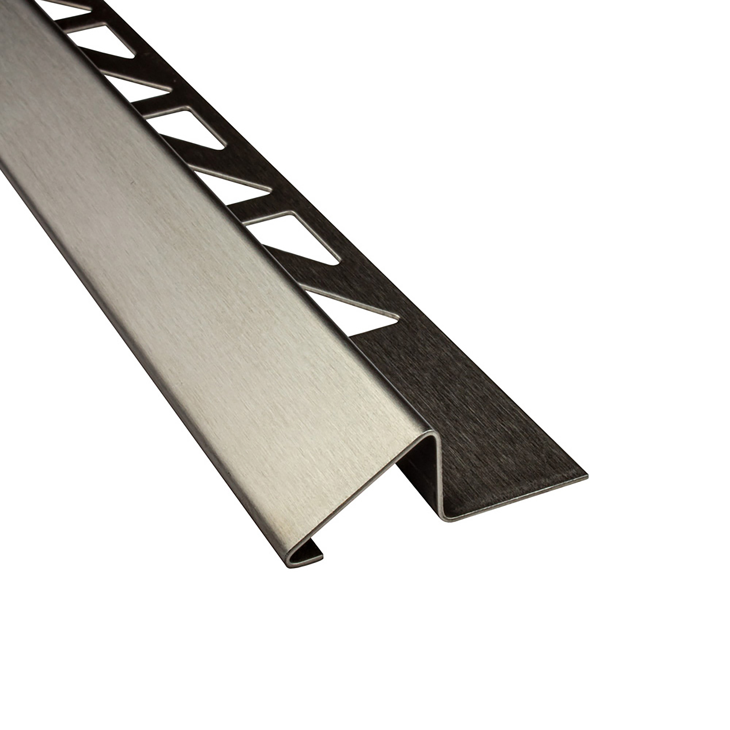 Anpassungsprofil Edelstahl Übergang Fliesenleiste Profil V2A 2,5m 12mm gebürstet Anpassungsprofil Edelstahl Übergang Fliesenleiste Profil V2A 2,5m 12mm gebürstet