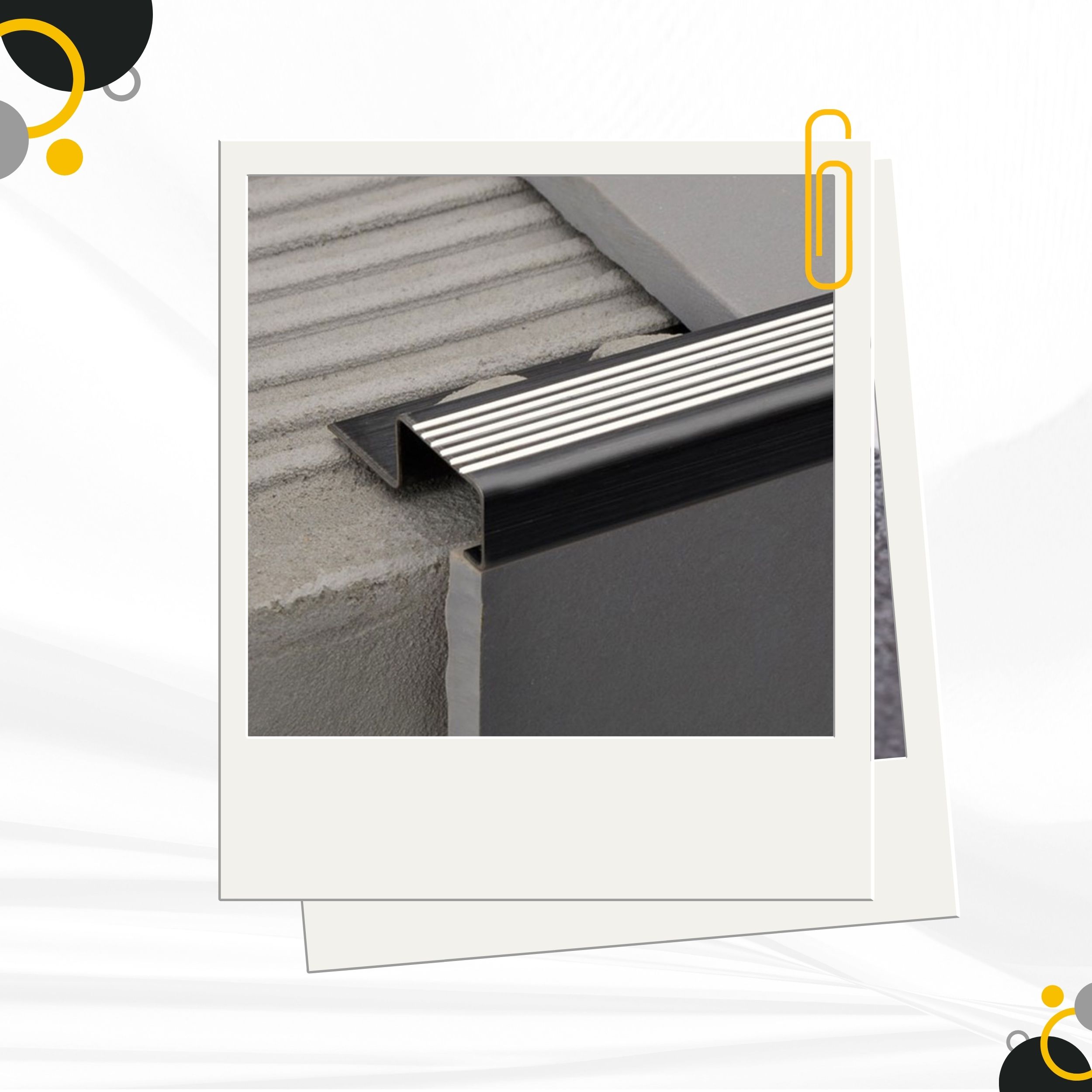 Edelstahl Stufenprofil Fliesen Treppen schwarz anthrazit gebürstet 12mm Endkappe