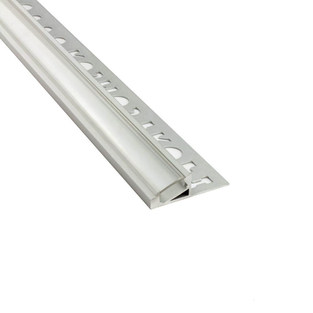 T77 LED Alu Fliesenprofil 10mm silber 20° 2m klar