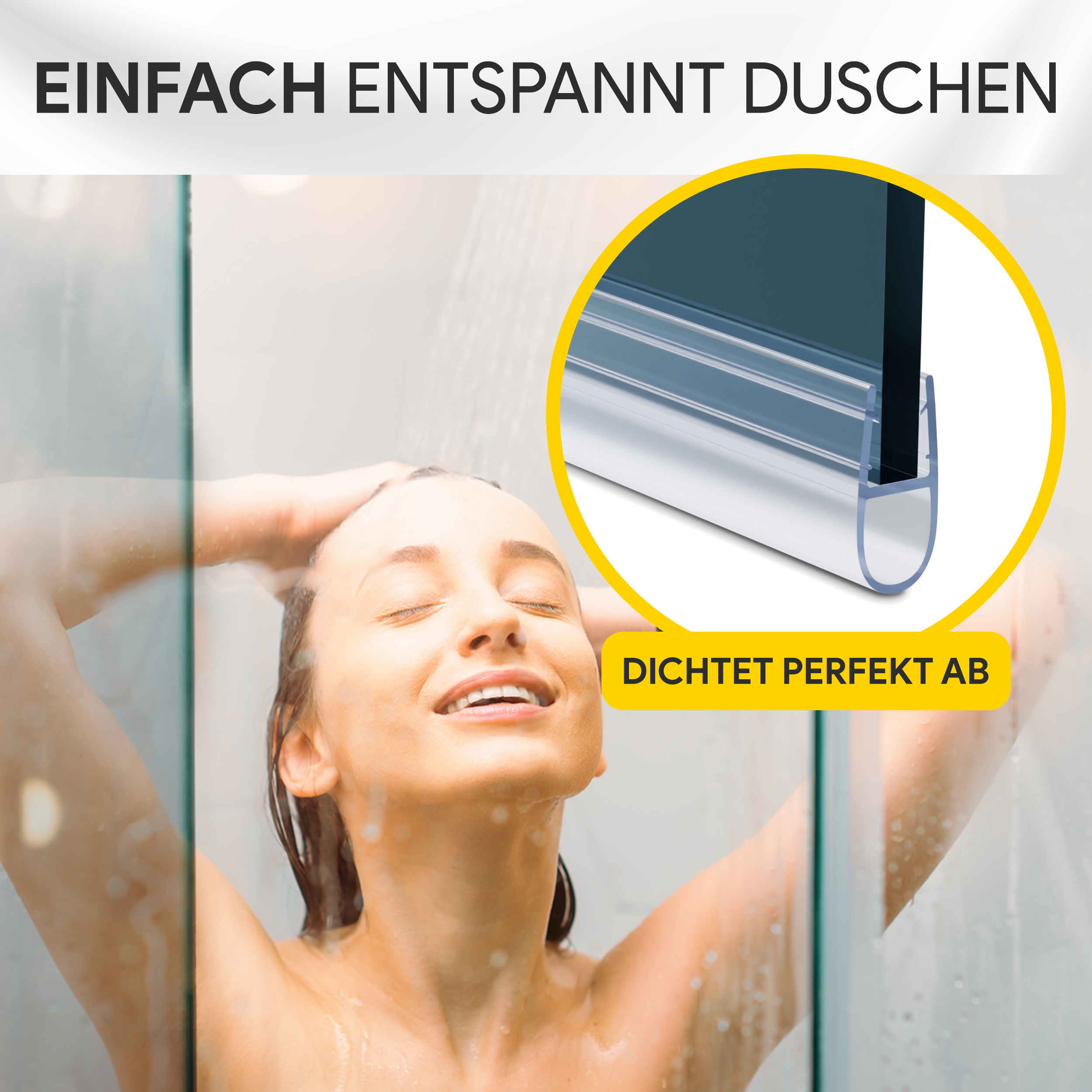 Duschdichtung PVC Ersatzdichtung Duschkabine Bad TYP-7 200cm Glasstärke 10mm