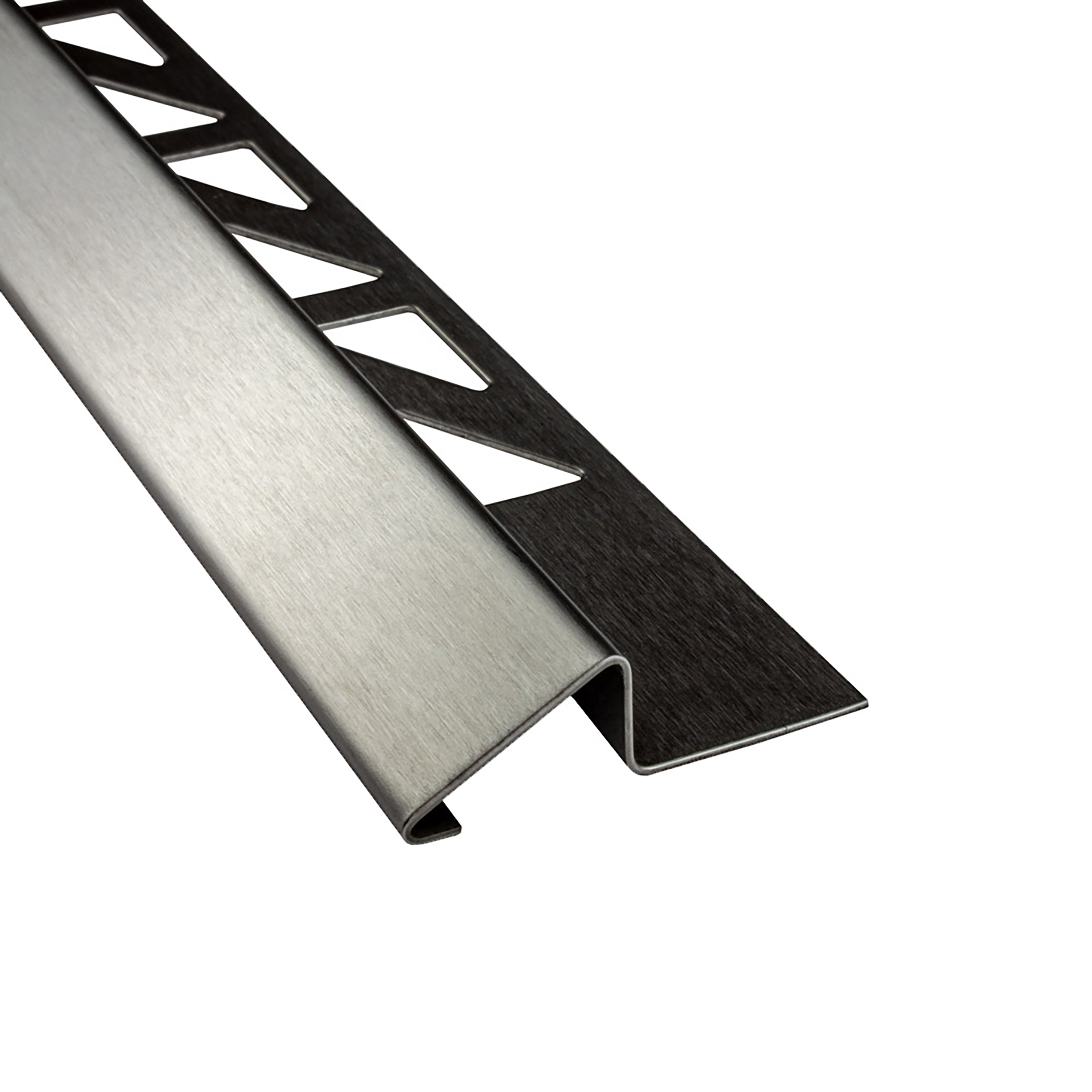 Anpassungsprofil Edelstahl Übergang Fliesenleiste Profil V2A 2,5m 10mm gebürstet Anpassungsprofil Edelstahl Übergang Fliesenleiste Profil V2A 2,5m 10mm gebürstet