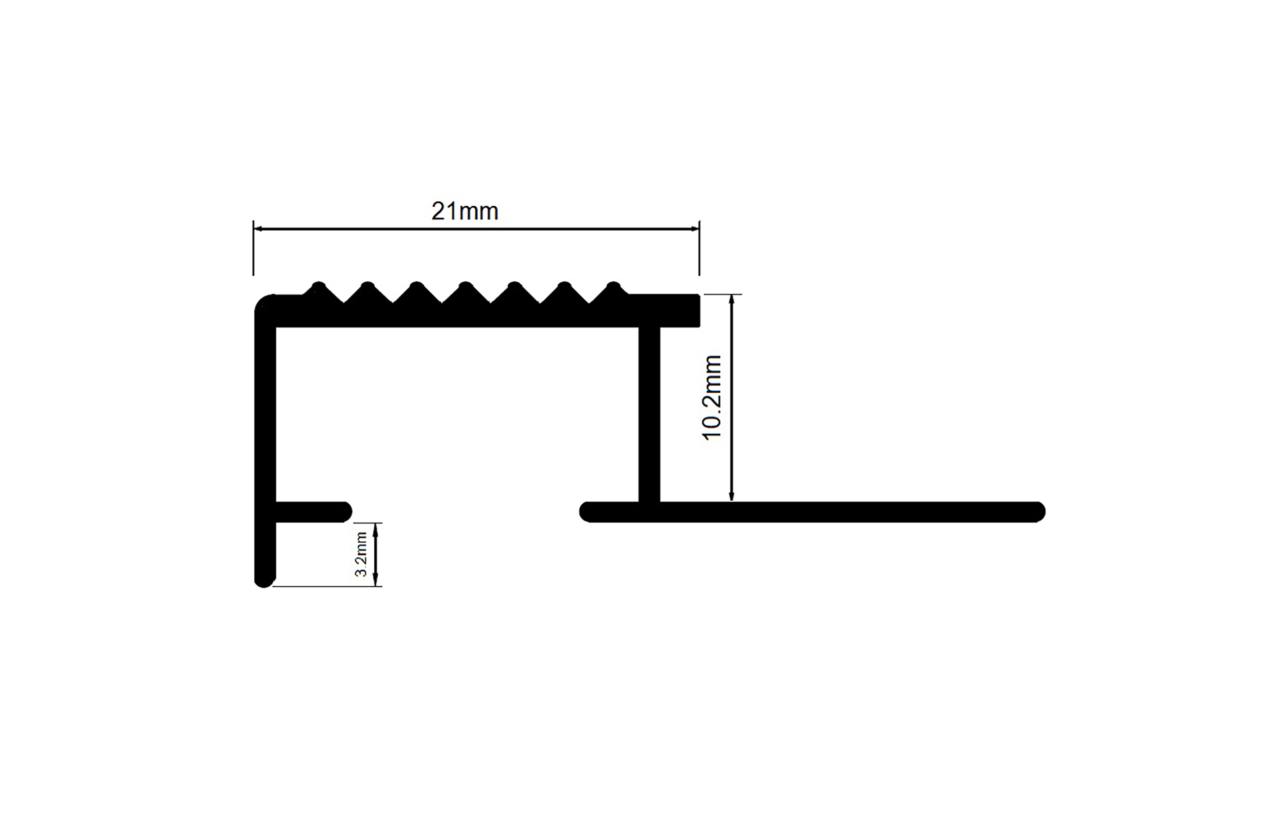 Alu Stufenprofil Fliesenschiene Profil Treppe Schiene matt L270cm H10mm silber Alu Stufenprofil Fliesenschiene Profil Treppe Schiene matt L270cm H10mm silber