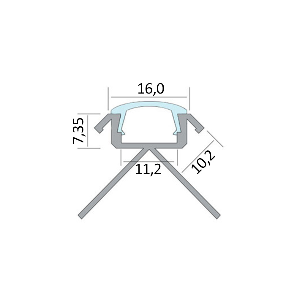 C-T77 LED Alu Fliesenprofil Ecke aussen 10mm silber 1m klar C-T77 LED Alu Fliesenprofil Ecke aussen 10mm silber 2m opal