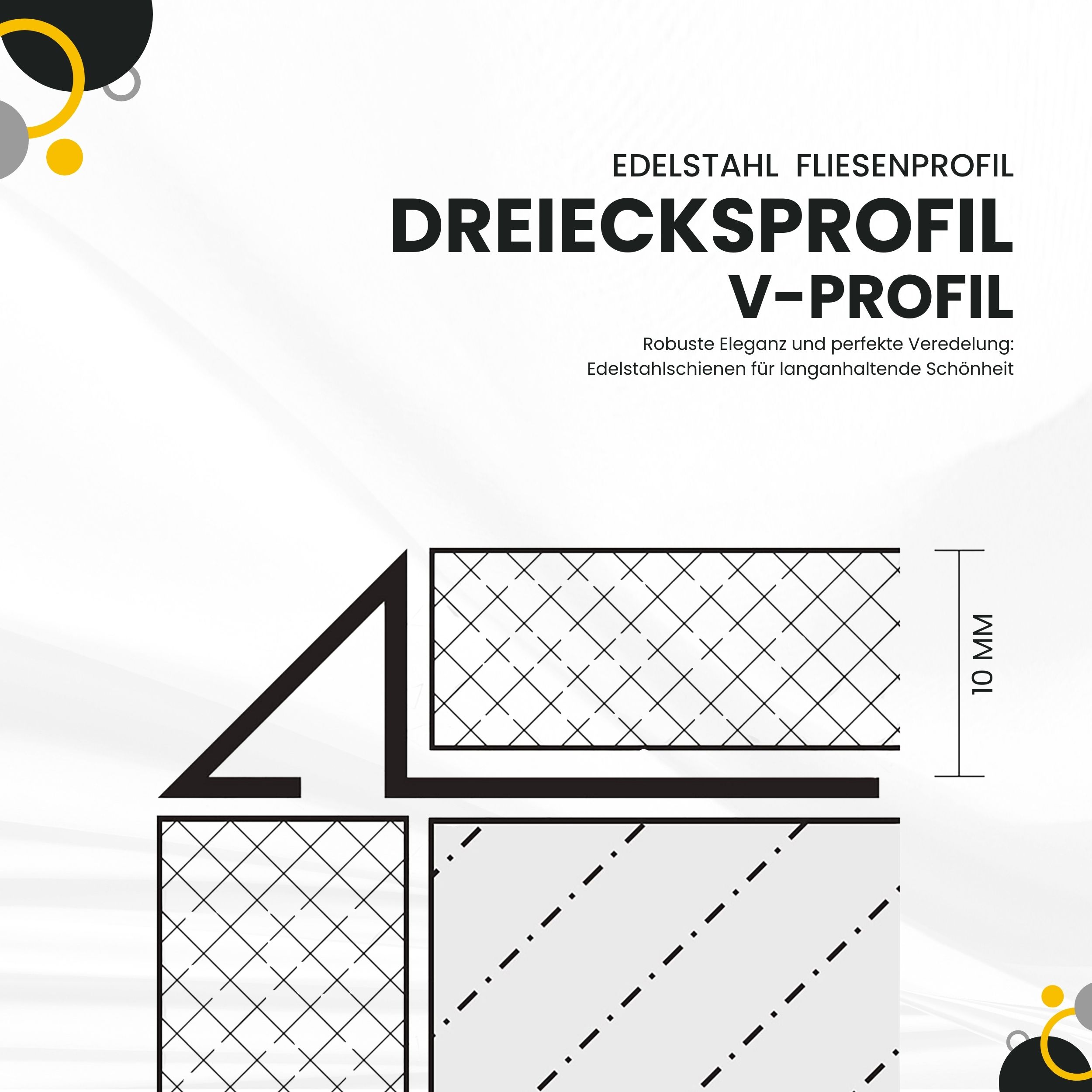 Dreiecksprofil V-Profil Edelstahlschiene Edelstahl V2A L250cm H10mm glänzend Dreiecksprofil V-Profil Edelstahlschiene Edelstahl V2A L250cm H10mm glänzend