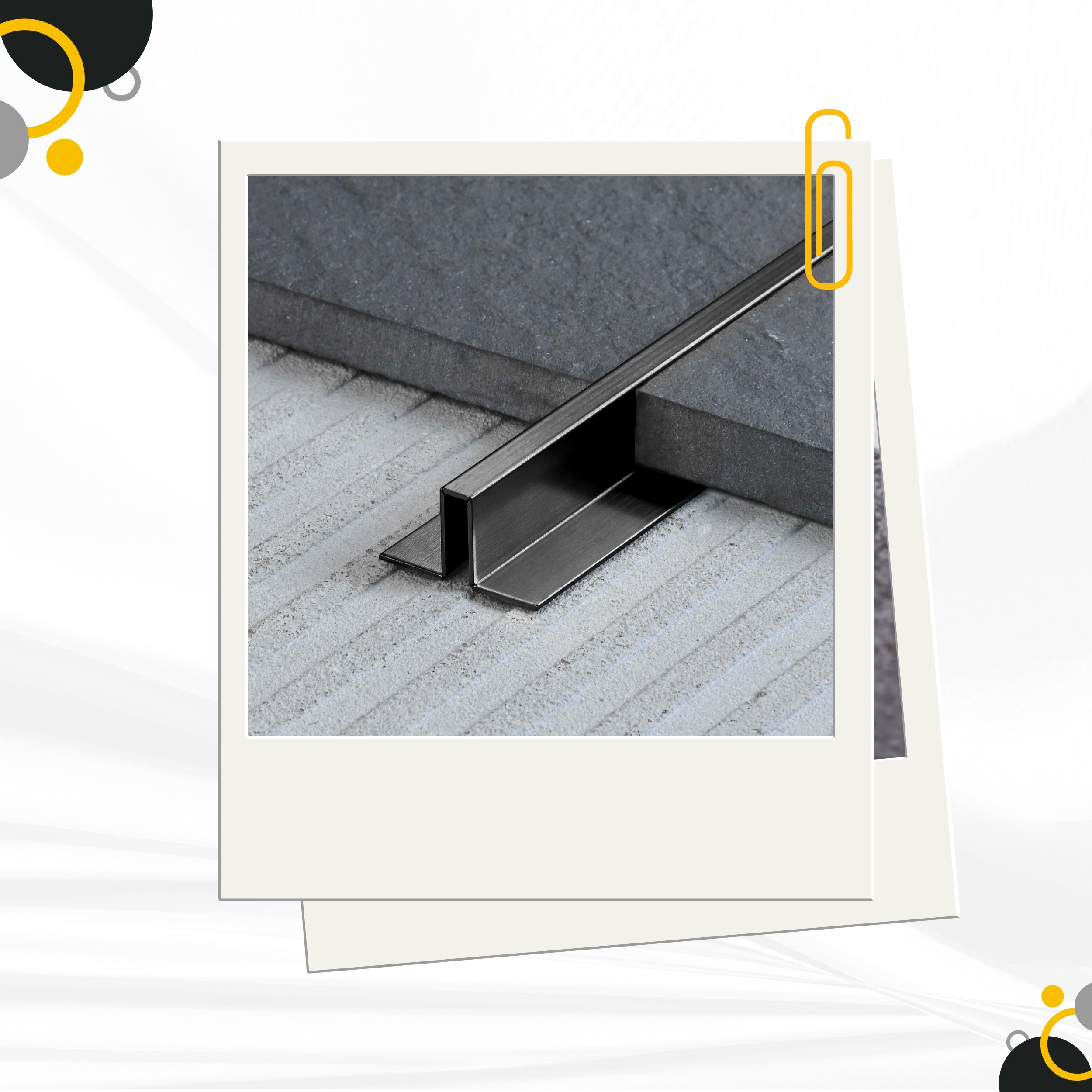 Slim-Line U-Profil Bordüre mit Schenkel Fliesenschiene Edelstahl V2A L250cm H12 schwarz anthrazit gebürstet