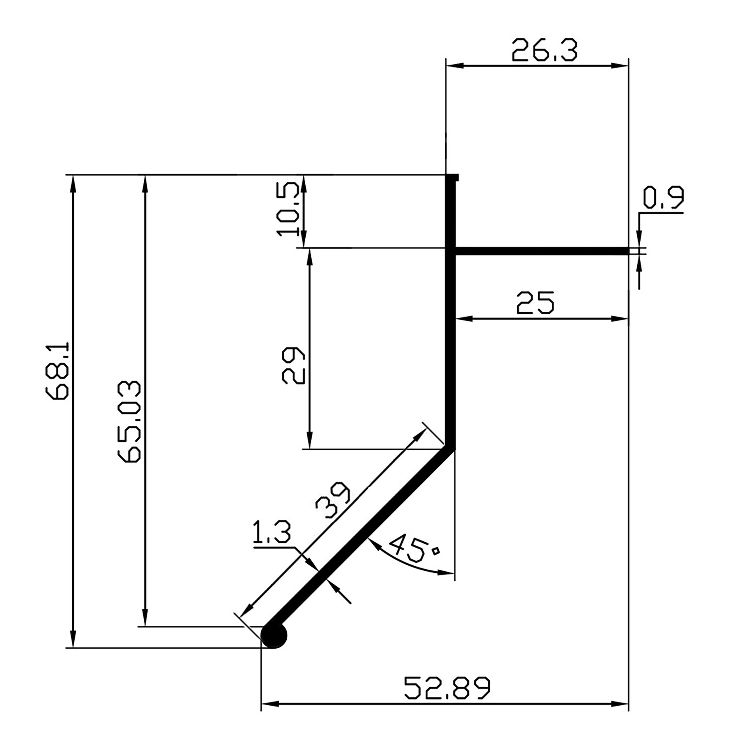 Alu Balkon Terrasse abtropf Profil Fliesenschiene Profil Schiene L300cm 10mm silber