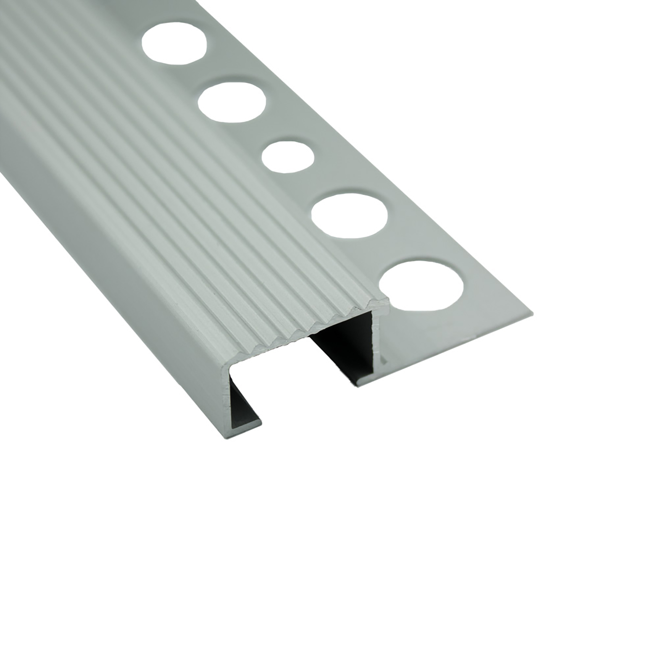 Alu Stufenprofil Fliesenschiene Profil Treppe Schiene L300cm H12mm silber