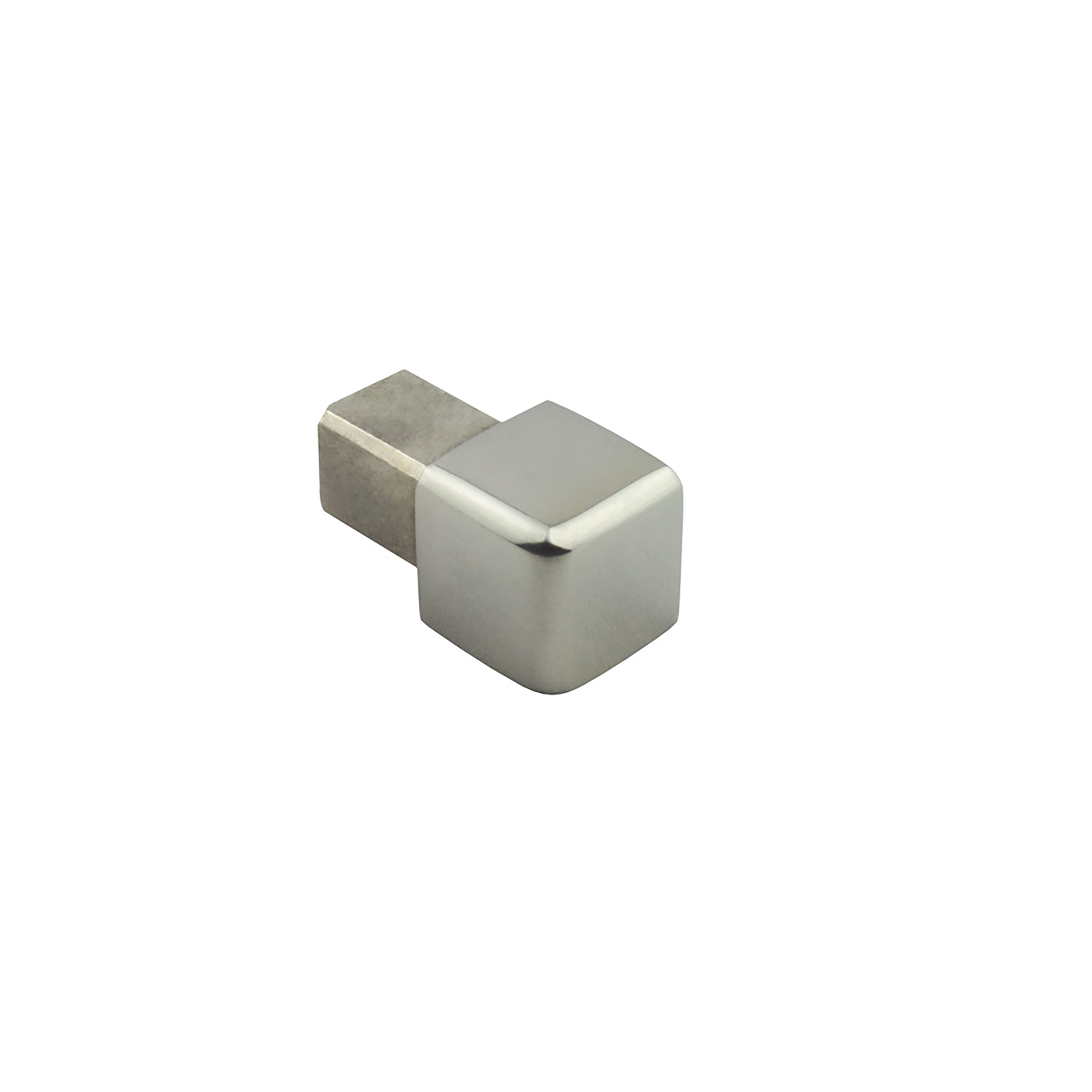 Quadrat Ausseneck Edelstahl V2A 10mm glänzend