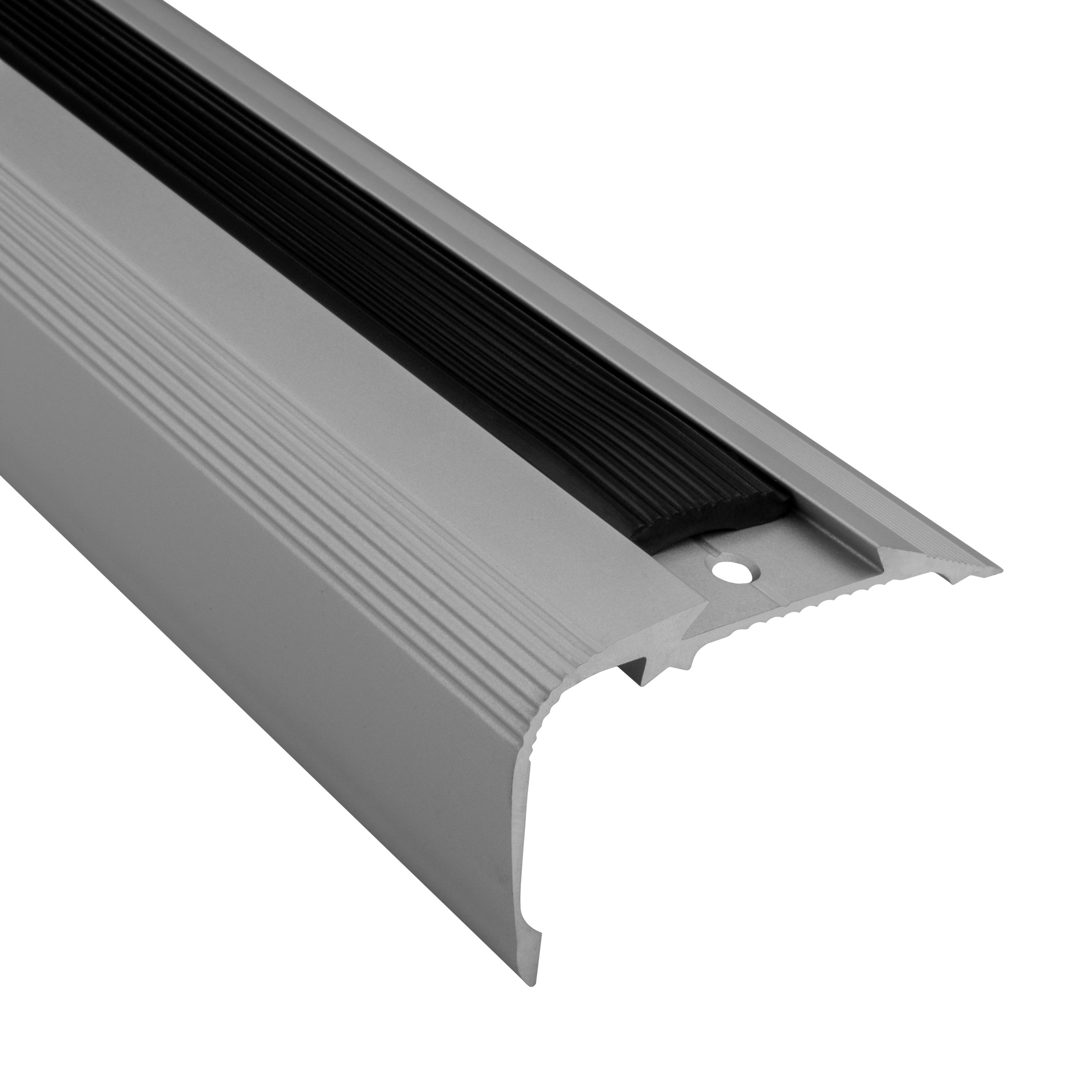 Alu Treppenkantenprofil Stufenprofil Leiste silber matt T52mm H33mm L2,7m Alu Treppenkantenprofil Stufenprofil Leiste silber matt T52mm H33mm L2,7m