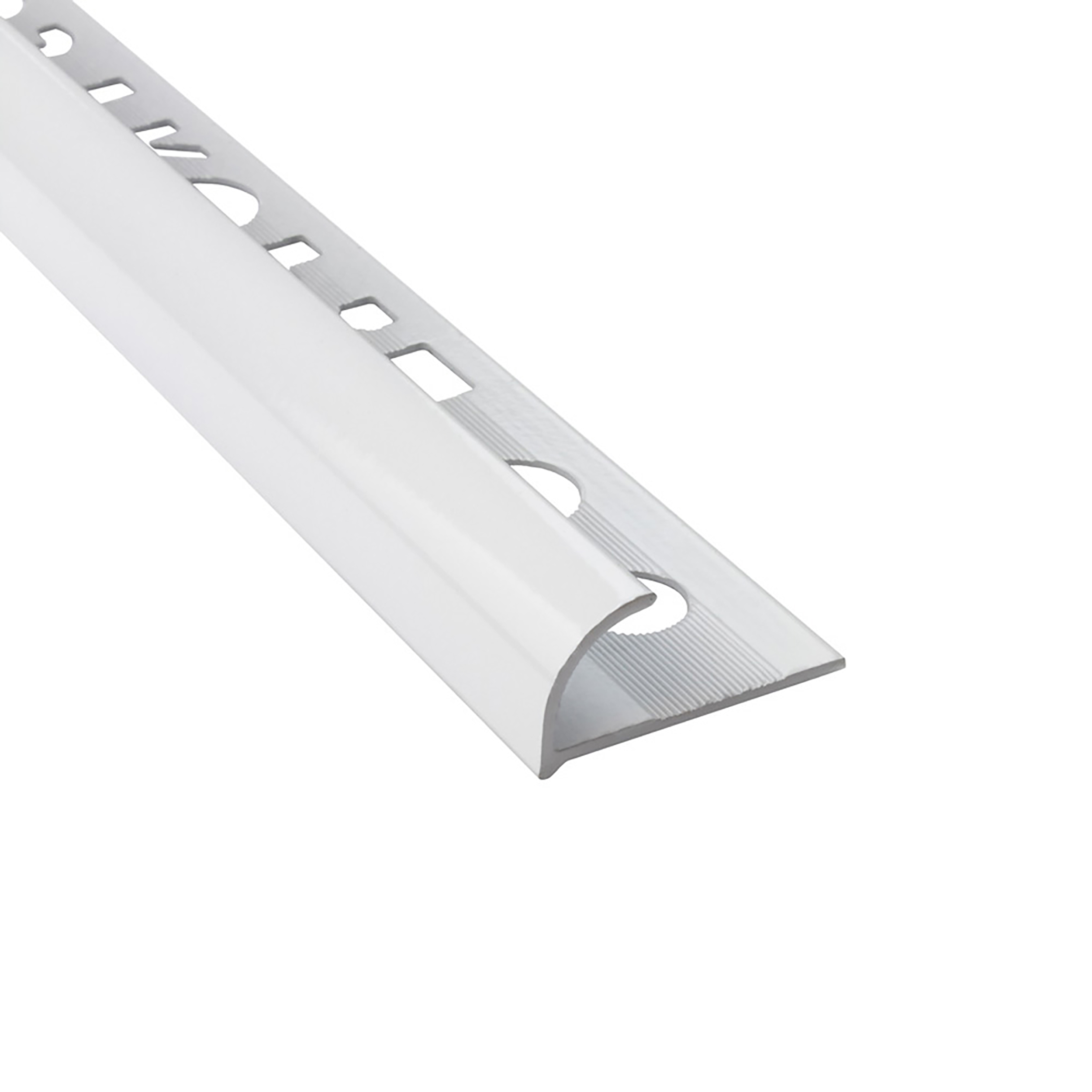 Alu Viertelkreis Profil Fliesenschiene eloxiert weiss 2,7m 12mm matt Alu Viertelkreis Profil Fliesenschiene eloxiert weiss 2,7m 12mm matt