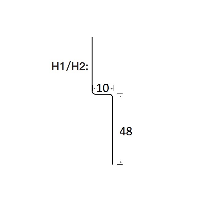 Dusch-, Wand-, Keil-Profil Gefälleprofil begehbare Dusche gebürstet 10mm Typ 6 - Rechts - 200cm