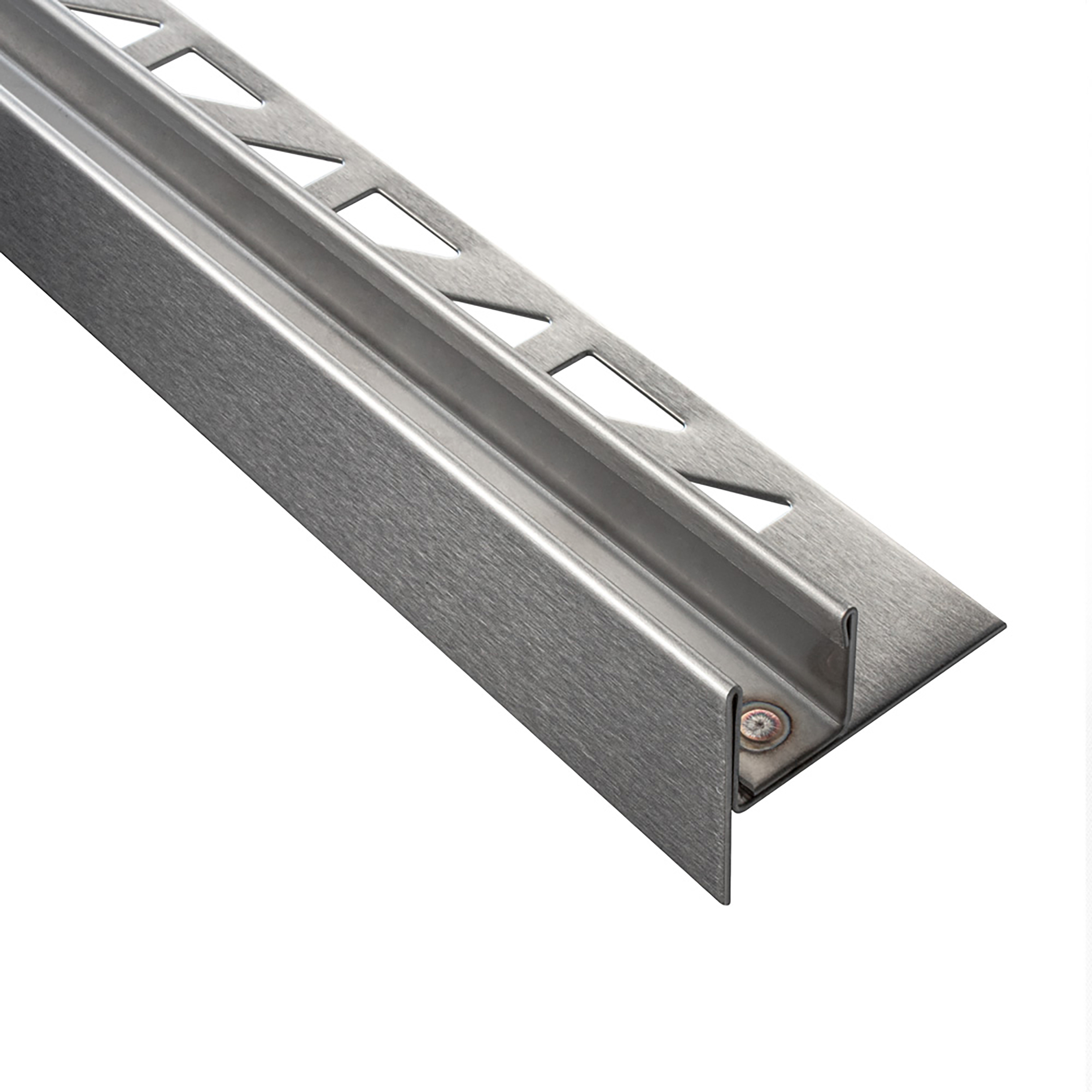 Glashalter- Duschprofil, Keil- Gefälle-Profil begehbare Dusche H19 G13 Links 150cm gebürstet