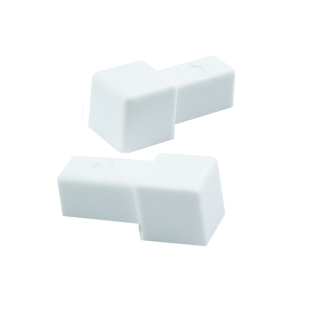 PVC Quadrat Fliesenschiene Fliesenprofil Kunststoff Schiene weiß 10mm Eckstück PVC Quadrat Fliesenschiene Fliesenprofil Kunststoff Schiene weiß matt L250cm