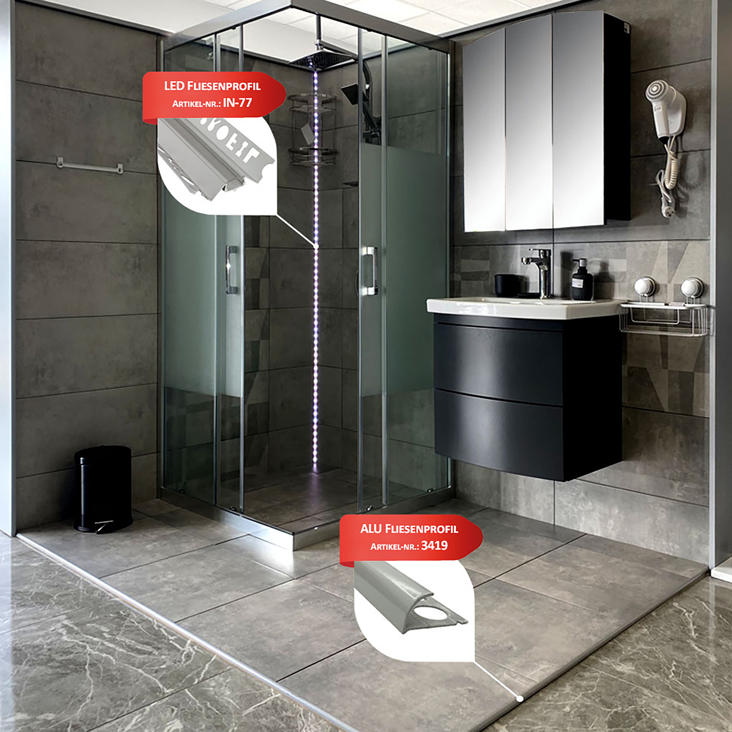 Alu Viertelkreis Profil Fliesenschiene eloxiert gold 2,7m 12mm poliert