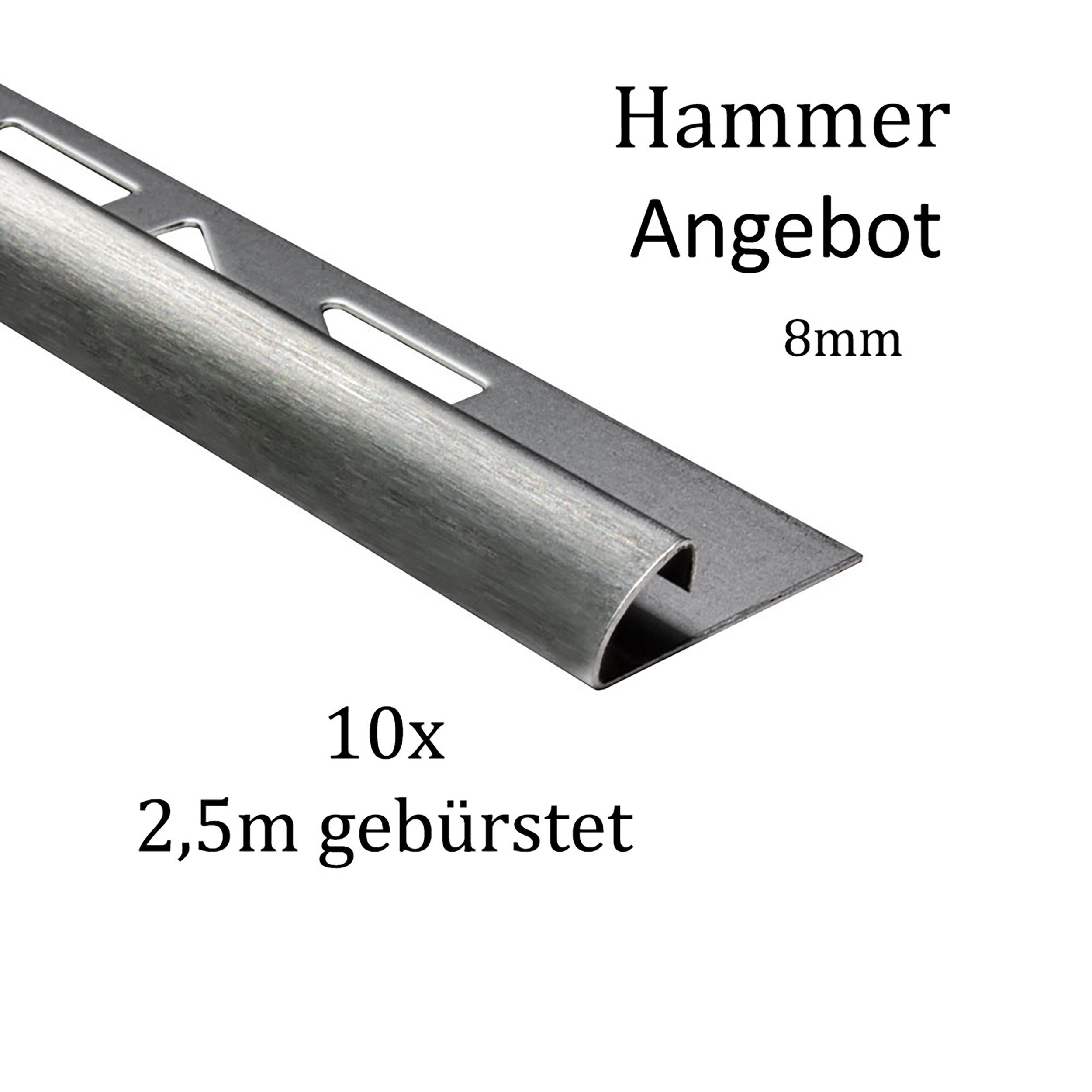 10x Viertelkreis Edelstahlschiene Fliesenschiene Fliesenprofil 25m 8mm gebürstet 10x Viertelkreis Edelstahlschiene Fliesenschiene Fliesenprofil 25m 8mm gebürstet
