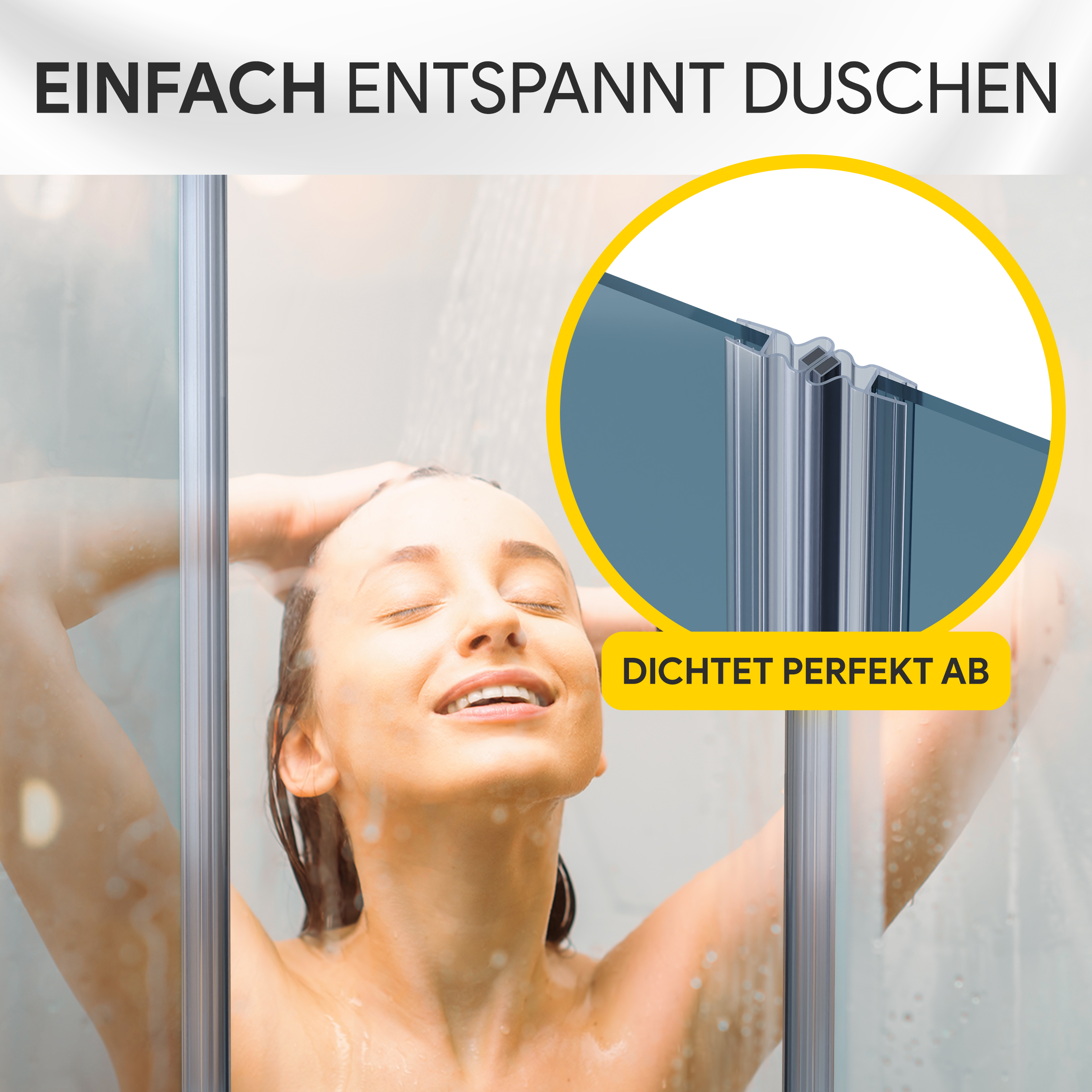 Duschdichtung PVC Ersatzdichtung Duschkabine TYP-8 gerade 200cm Glasstärke 8mm