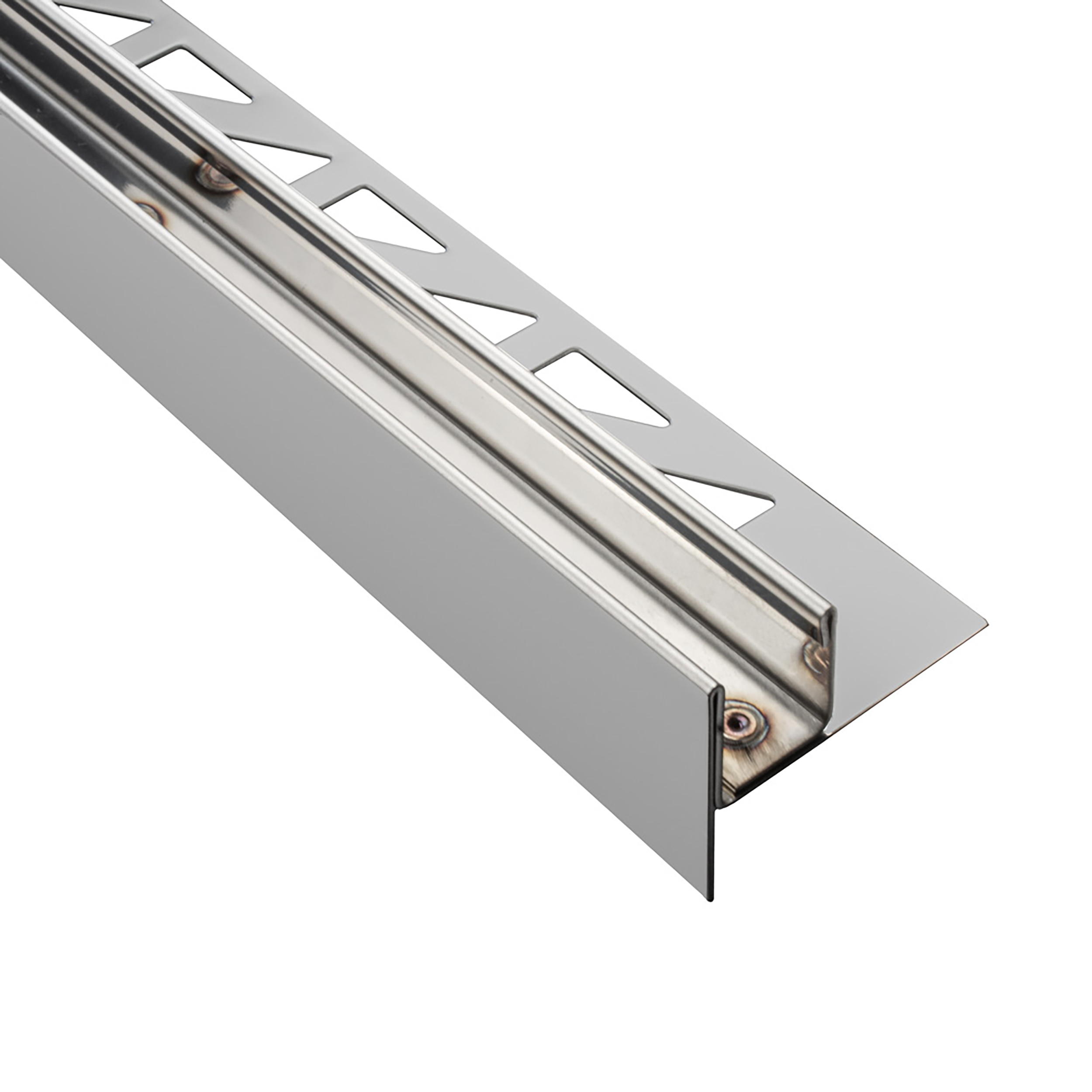 Glashalter- Duschprofil, Keil- Gefälle-Profil begehbare Dusche H19 G13 Links 200cm glänzend