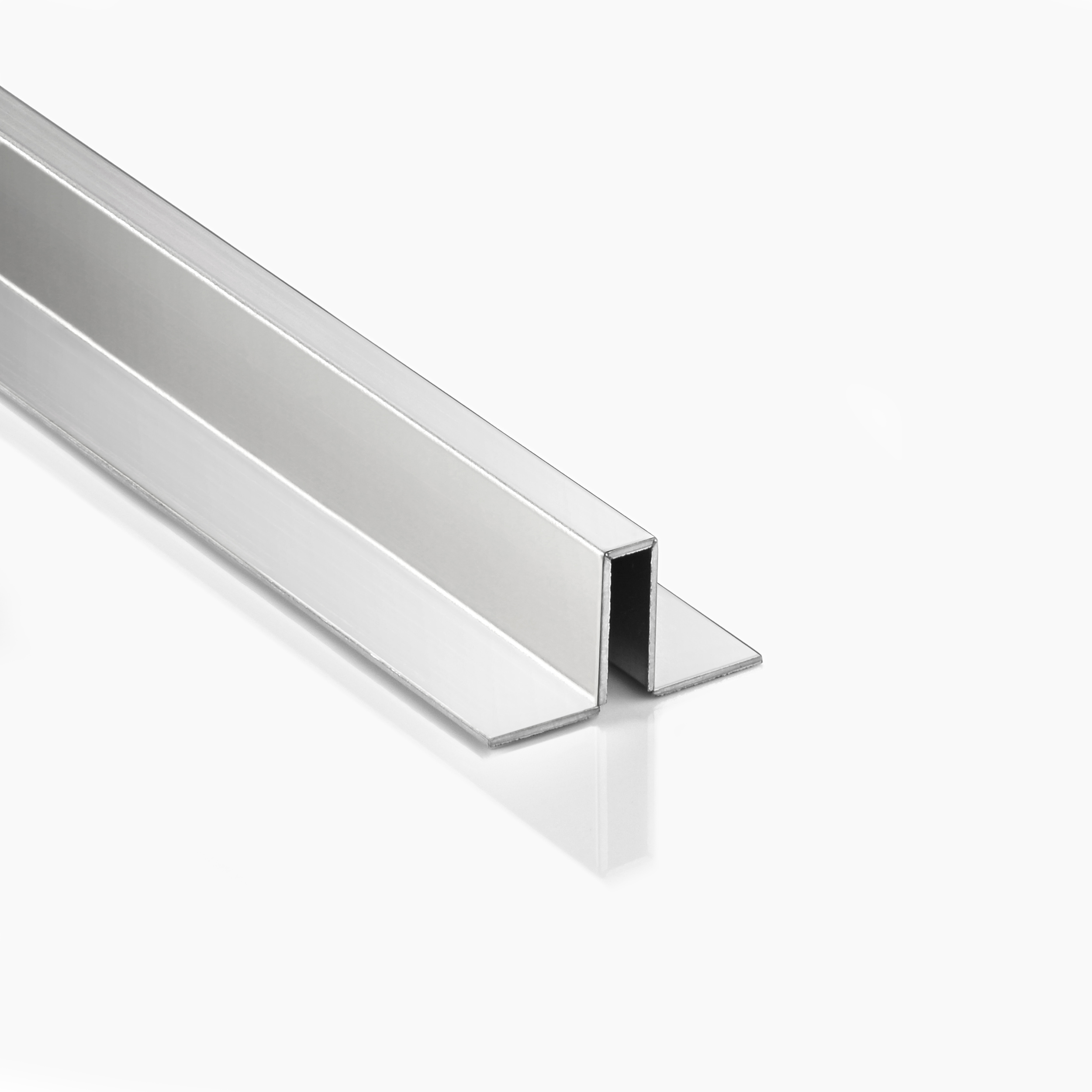 Slim-Line U-Profil Bordüre mit Schenkel Fliesenschiene Edelstahl V2A L250cm H12 glänzend