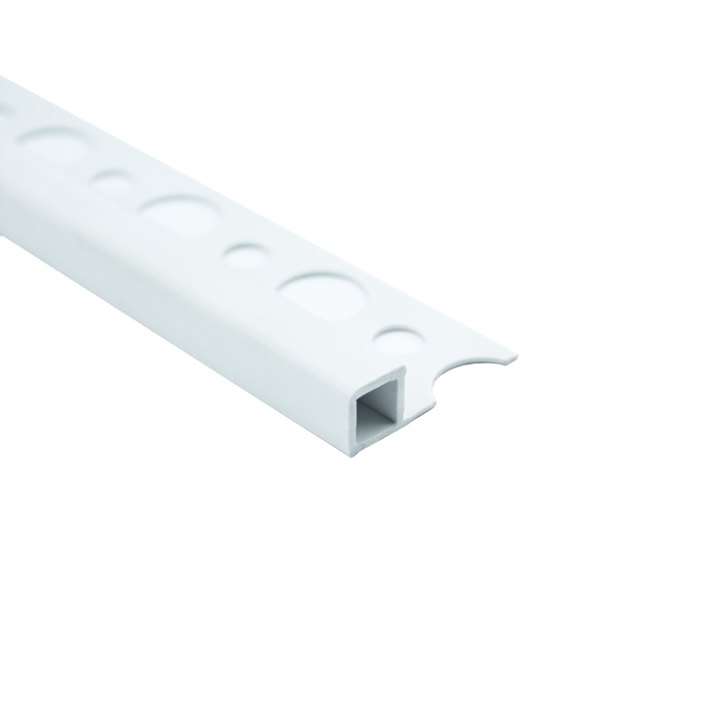 PVC Quadrat Fliesenschiene Fliesenprofil Kunststoff Schiene weiß L250cm 8mm PVC Quadrat Fliesenschiene Fliesenprofil Kunststoff Schiene weiß matt L250cm