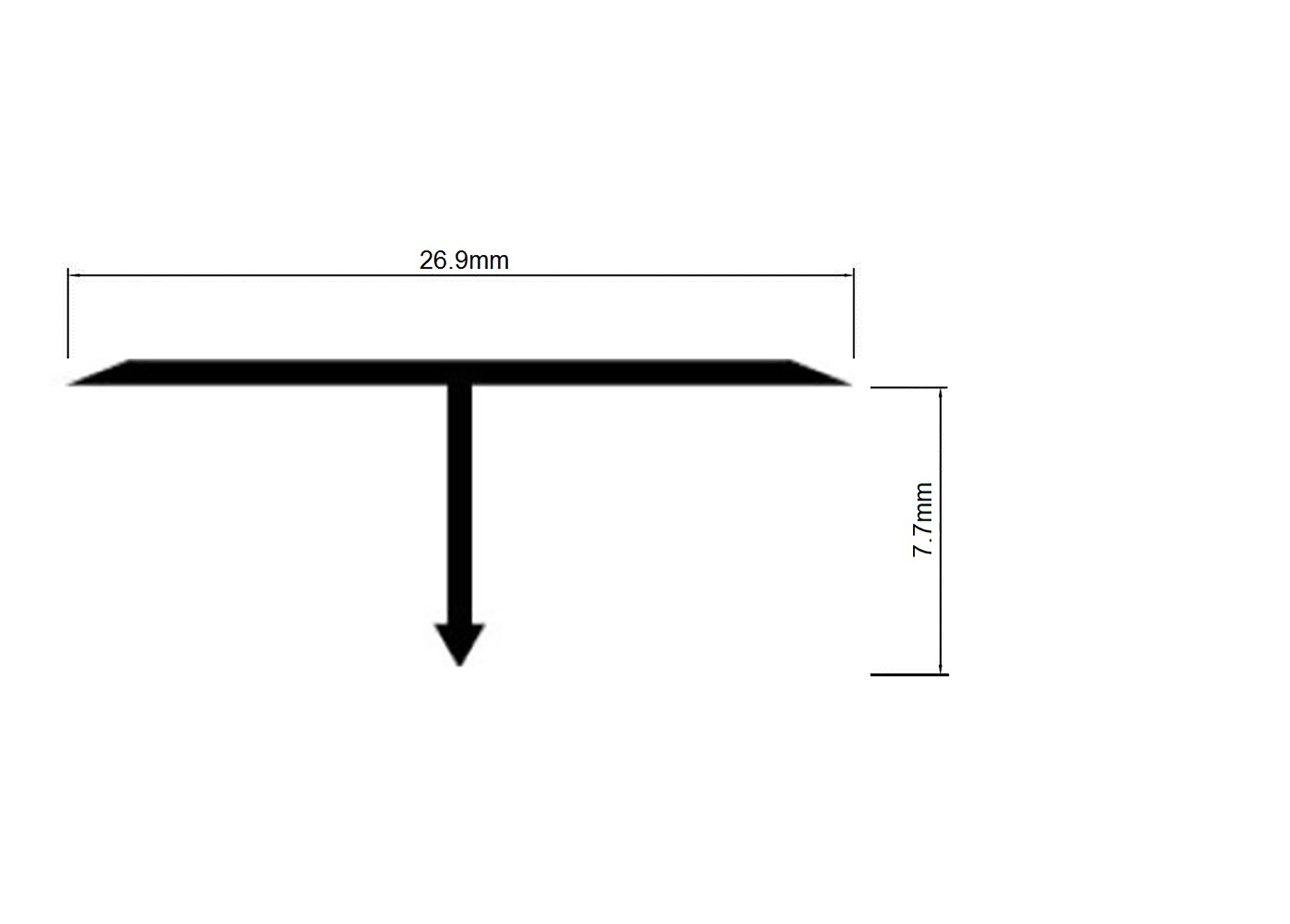 Alu T-Profil Übergangsschiene Übergangsprofil Laminat L250cm 27mm silber