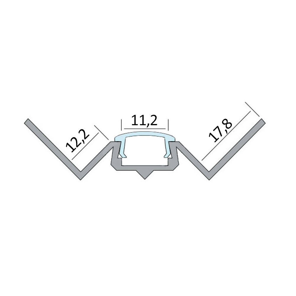 IN-T77 LED Alu Fliesenprofil Ecke innen 12mm silber IN-T77 LED Alu Fliesenprofil Ecke innen 12mm silber