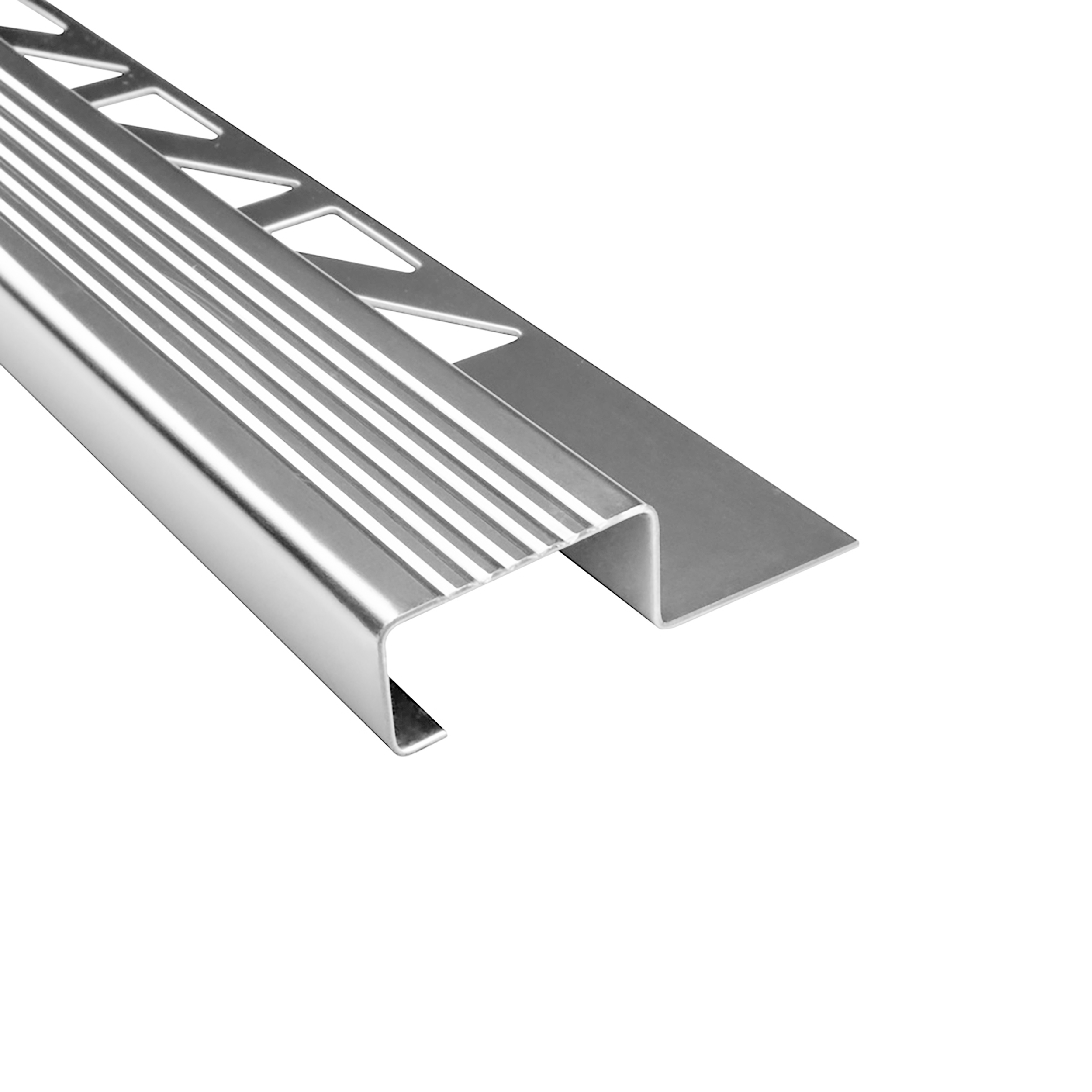 Edelstahl Stufenprofil Fliesenleiste Treppen Schiene L2,5m H10mm Profil glänzend Edelstahl Stufenprofil Fliesenleiste Treppen Schiene L2,5m H12mm Profil glänzend