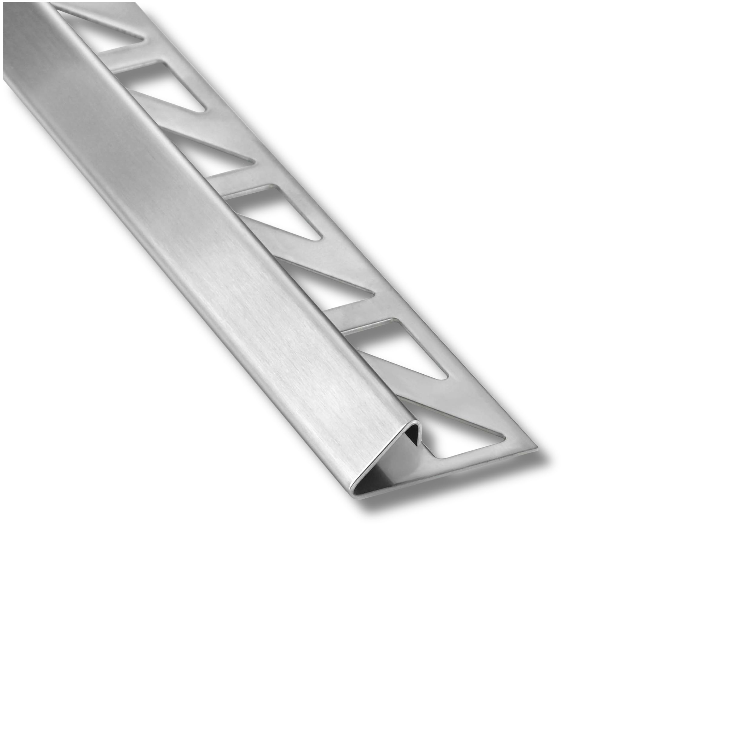 Dreieckiges 45° Übergangsprofil Edelstahl Fliesenprofil V2A L250cm H10mm Profil Dreieckiges 45° Übergangsprofil Edelstahl Fliesenprofil V2A L250cm H10mm Profil