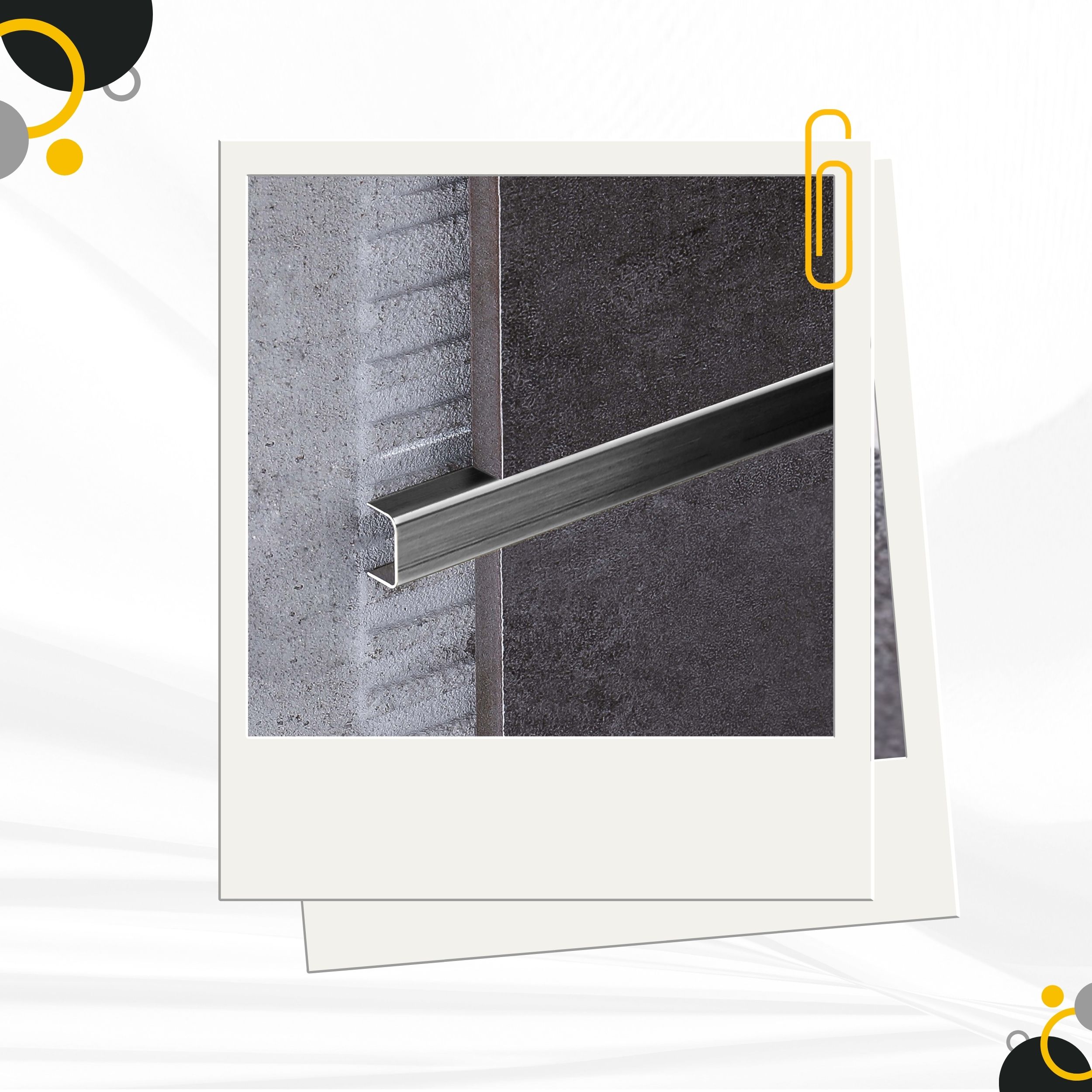 U Profil Edelstahlschiene Bordüre Fliesenschiene Edelstahl V2A L250cm 15mm schwarz gebürstet