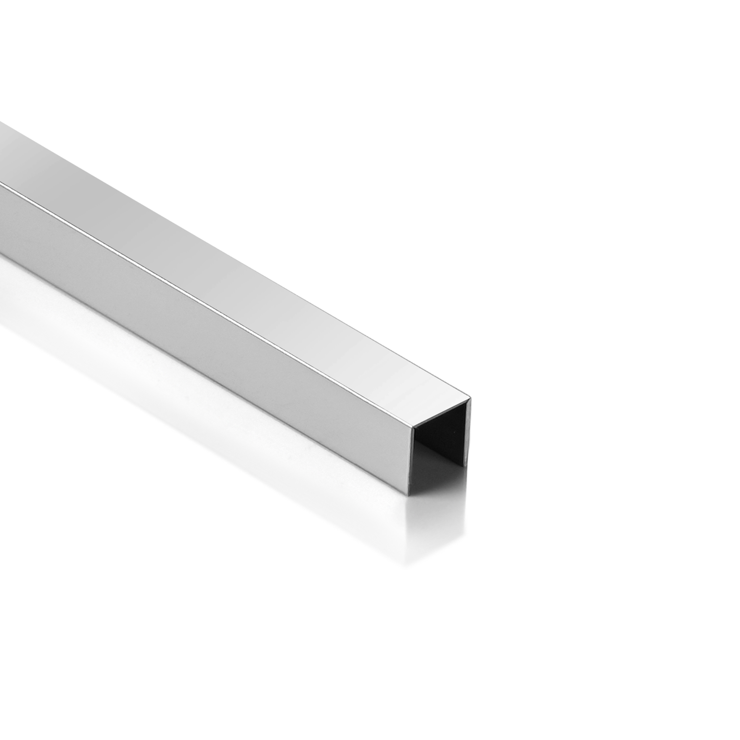 Deko Bordüre U-Profil Zierleiste Fliesenschiene Edelstahl V2A L250cm 10mm silber glänzend Deko Bordüre U-Profil Zierleiste Fliesenschiene Edelstahl V2A L250cm 10mm silber glänzend