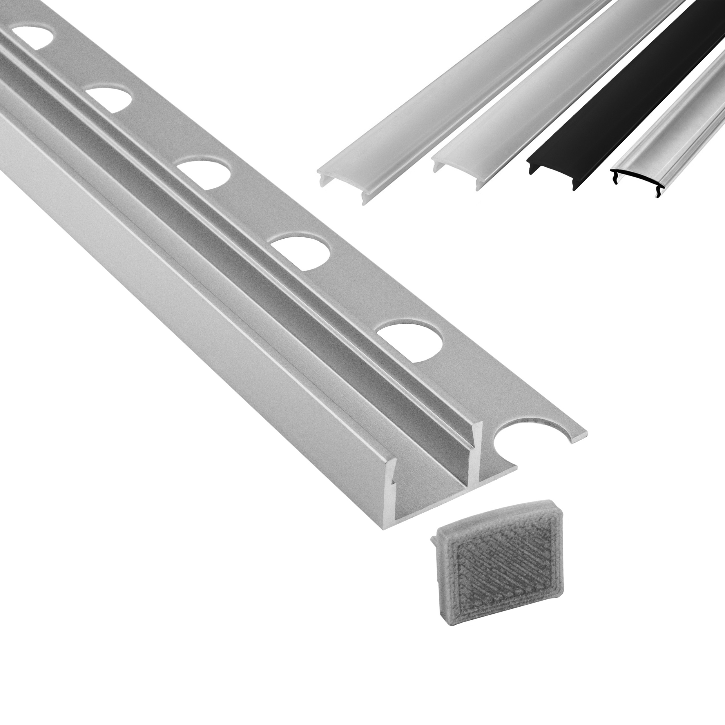 T77 LED Alu Fliesenprofil 10mm silber 20°