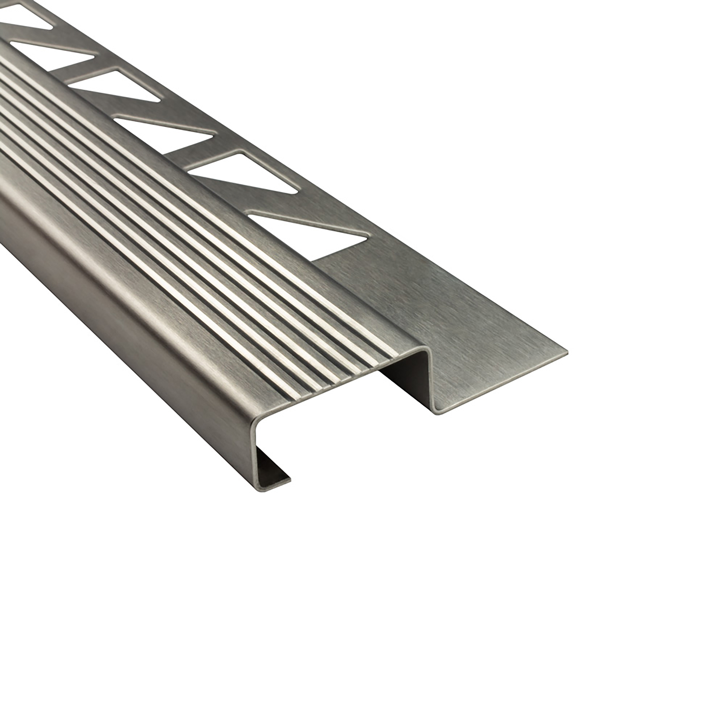 5x Edelstahl Stufenprofil Fliesenleiste Profil Treppen Schiene H10mm gebürstet 5x Edelstahl Stufenprofil Fliesenleiste Profil Treppen Schiene H10mm gebürstet