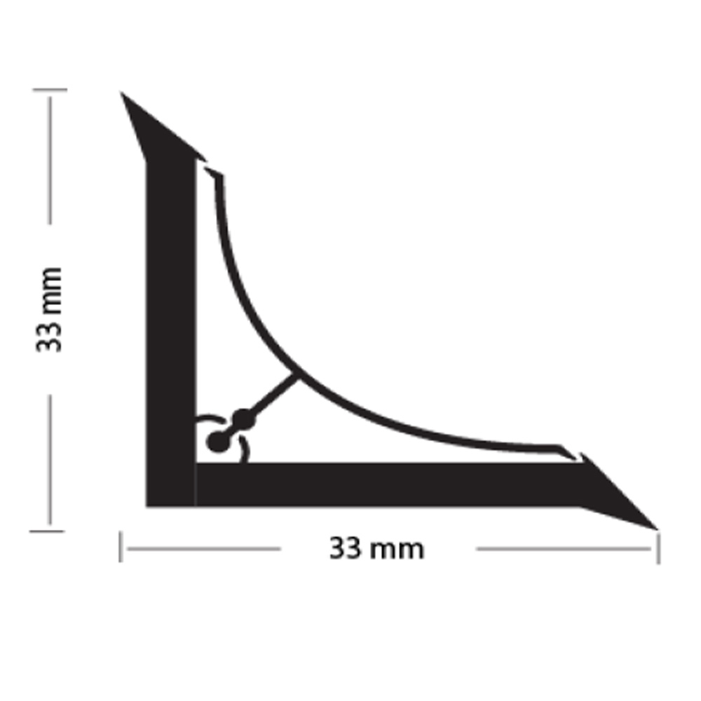 B-Ware Abdeckschiene für Badewannen Spültisch mit Dichtlippe 33mm ALU/PVC glänzend