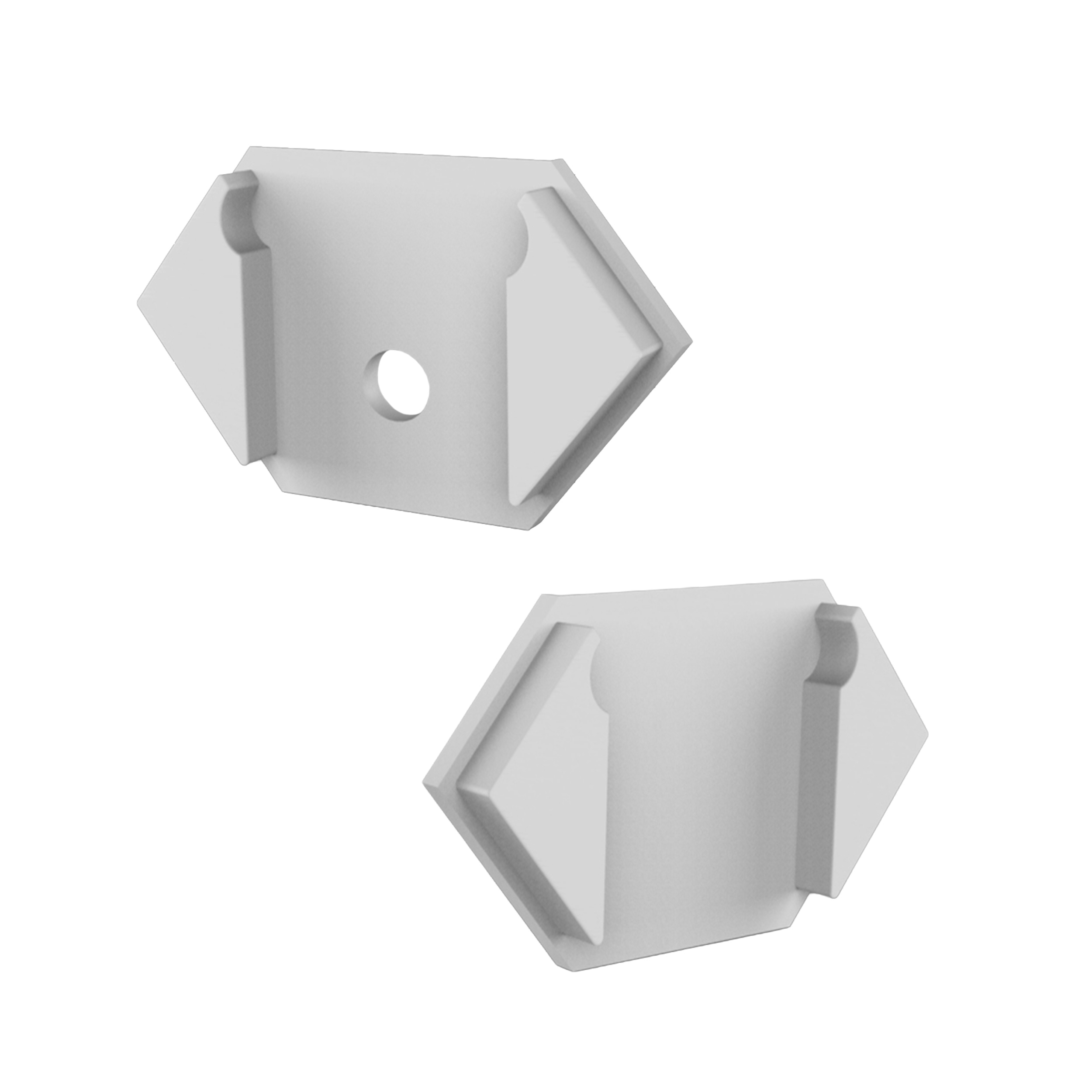 LED Trockenbau-Eckprofil Innen Silber – für LED-Strips bis 16mm 2x Endkappen