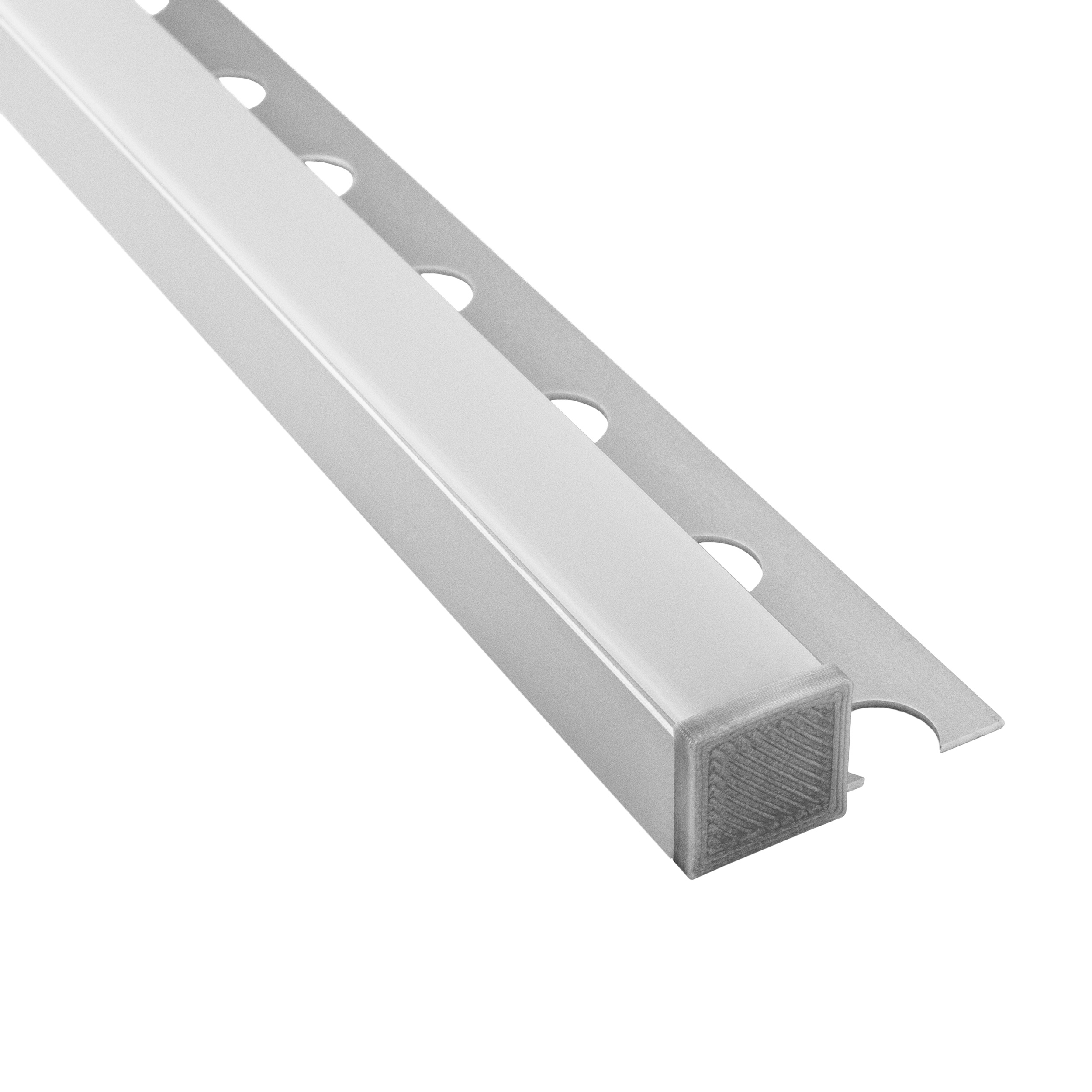 T77 LED Alu Fliesenprofil 12mm silber 1m milky T77 LED Alu Fliesenprofil 12mm silber 2m milky