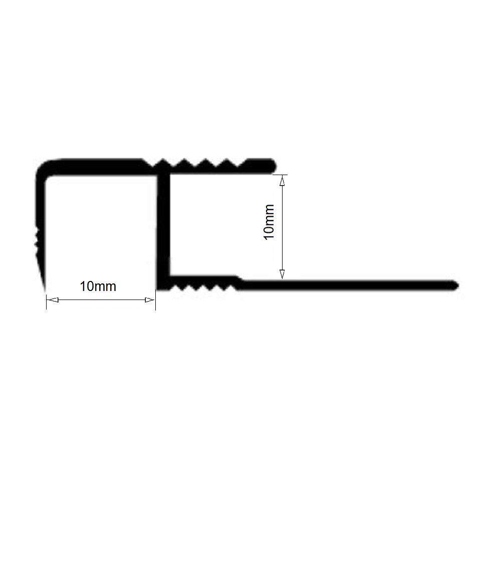 Alu Stufenprofil Fliesenschiene Profil Treppe Schiene matt L270 H10mm schwarz