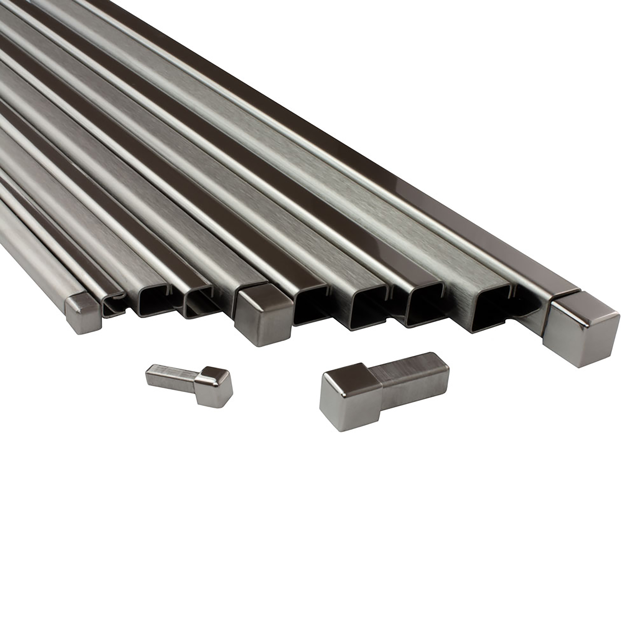 Quadrat Edelstahlschiene Profil Fliesenschiene Edelstahl V2A L250cm H6-12mm