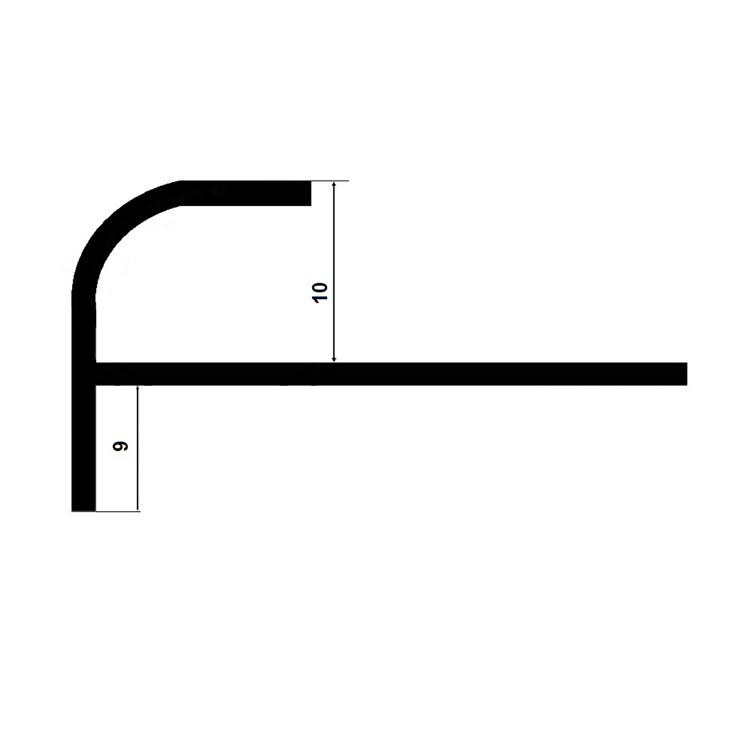 Alu Stufenprofil Fliesenschiene Profil Treppe Schiene matt L90cm H10mm silber
