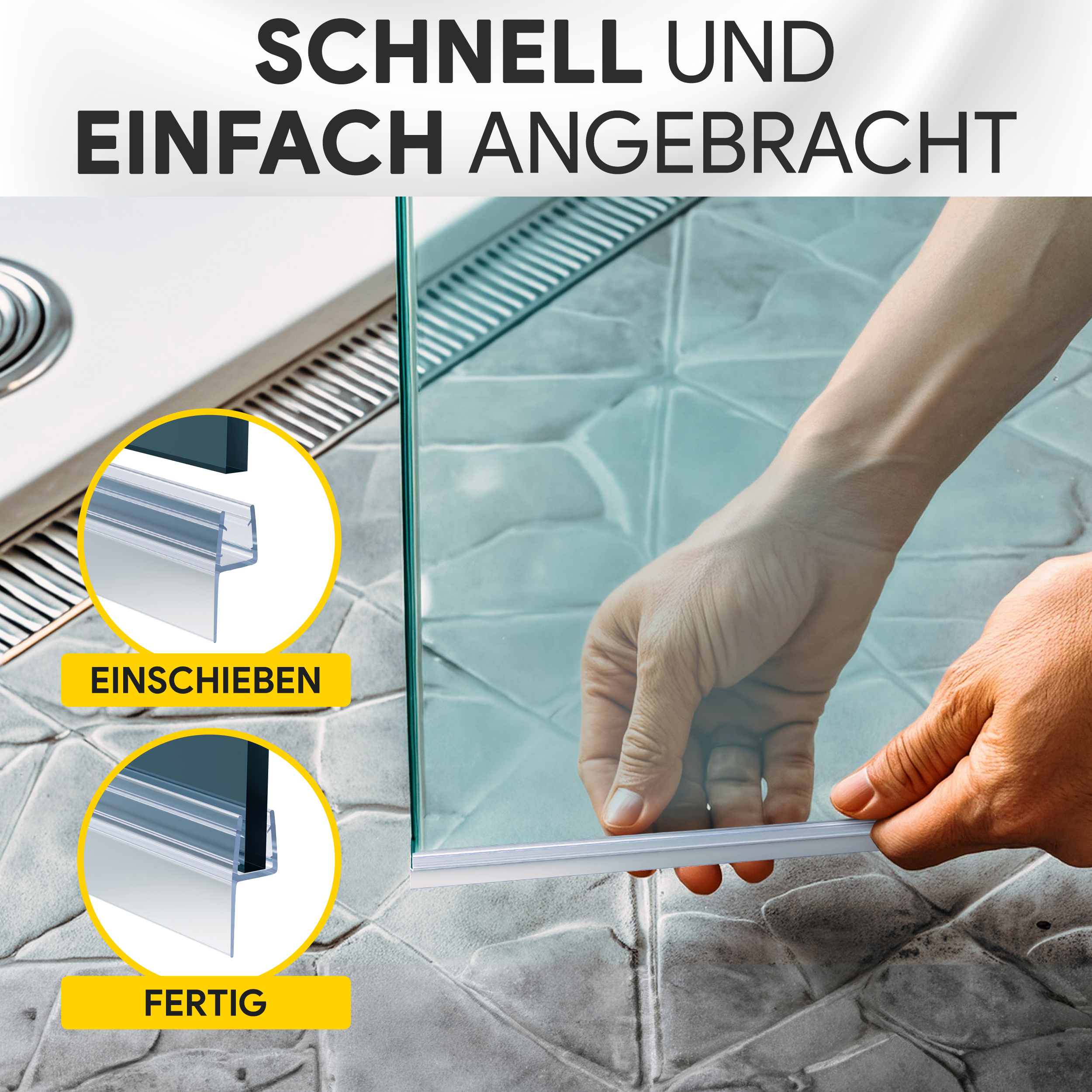 Duschdichtung PVC Ersatzdichtung Duschkabine Dusche TYP-22 200cm Glasstärke 6mm Duschdichtung PVC Ersatzdichtung Duschkabine Dusche TYP-22 200cm Glasstärke10mm