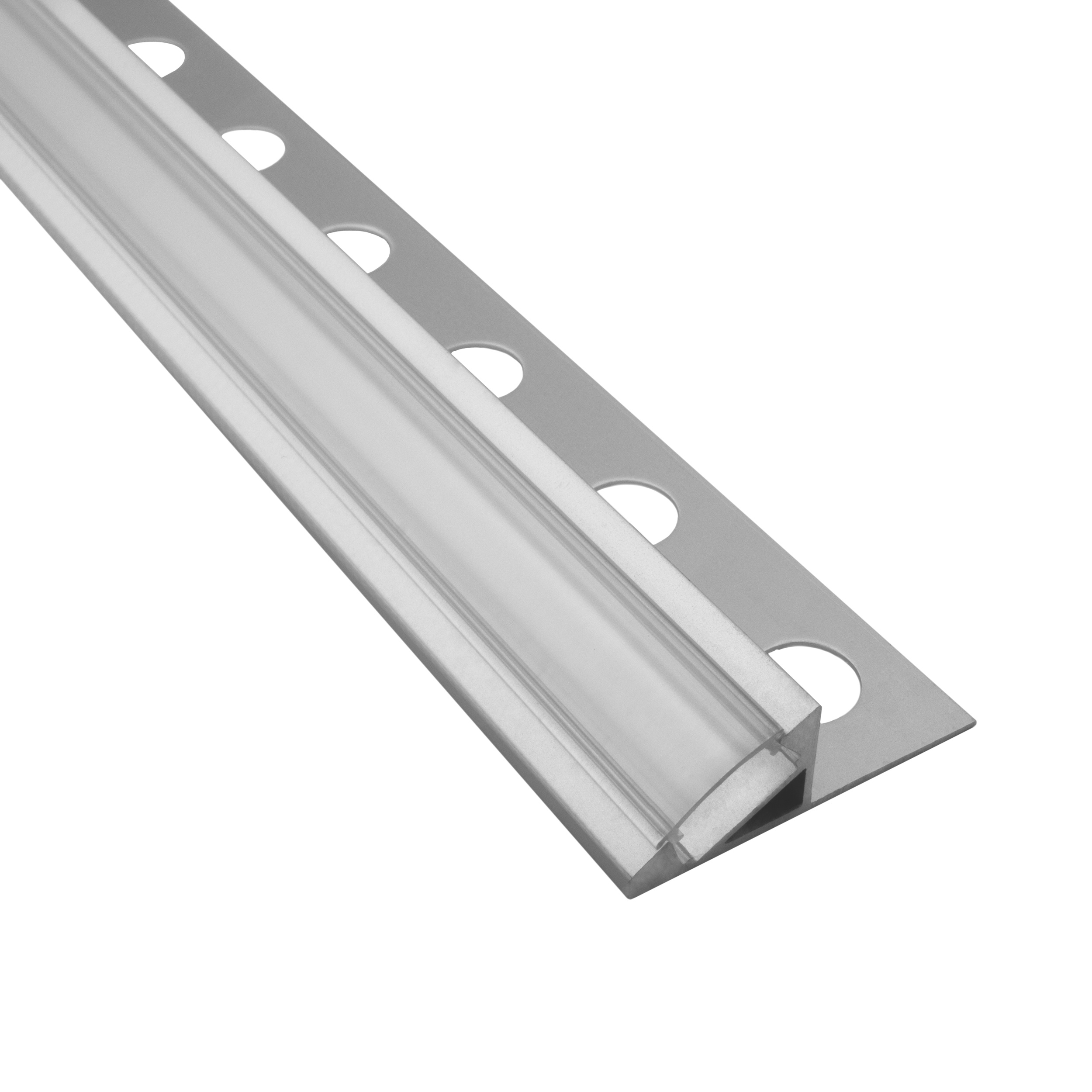 T77 LED Alu Fliesenprofil 12mm silber 30° 2m klar