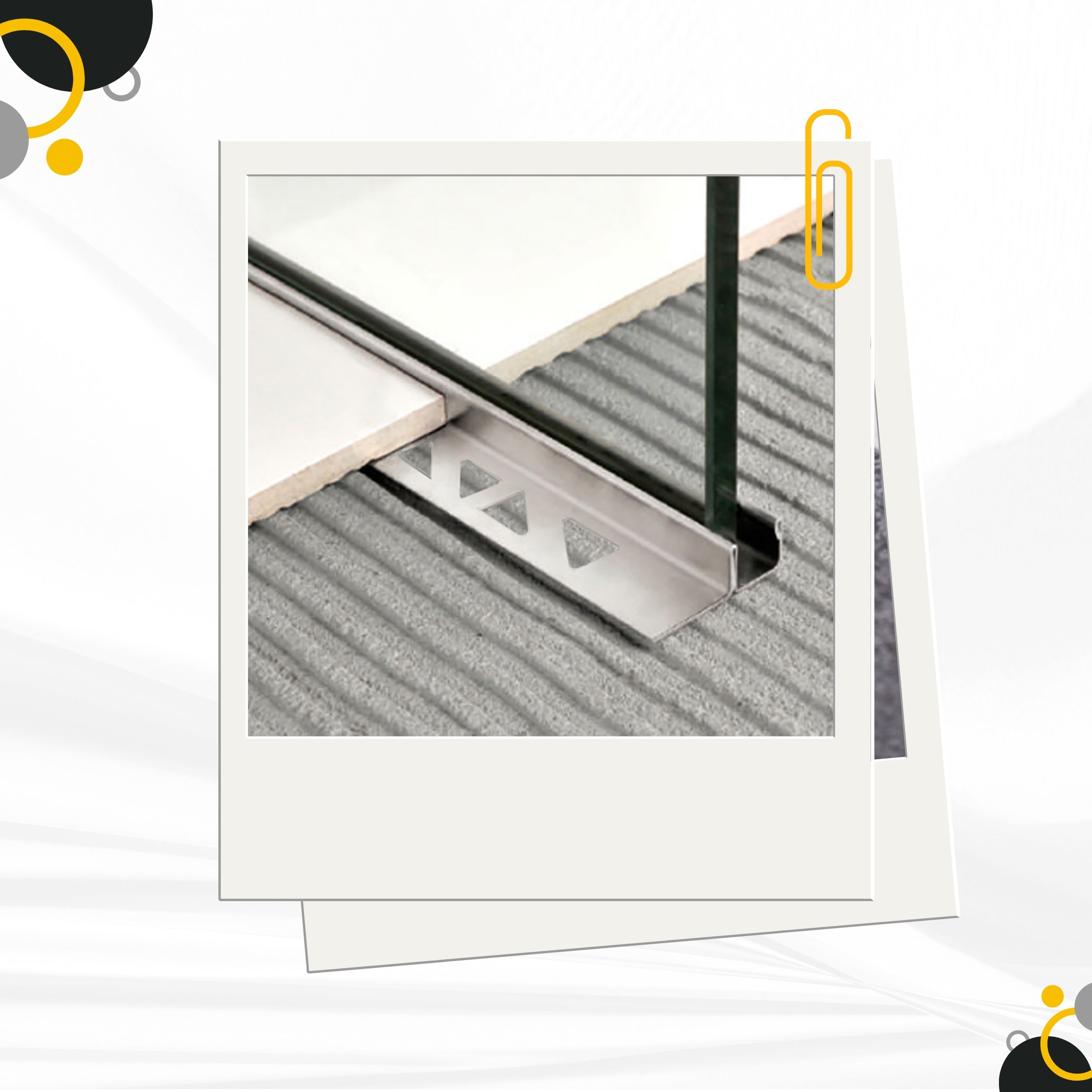 Glas-Fliesenprofil Edelstahl Klemmprofil Wandprofil V2A 2m H19mm 13mm-Glas glänzend