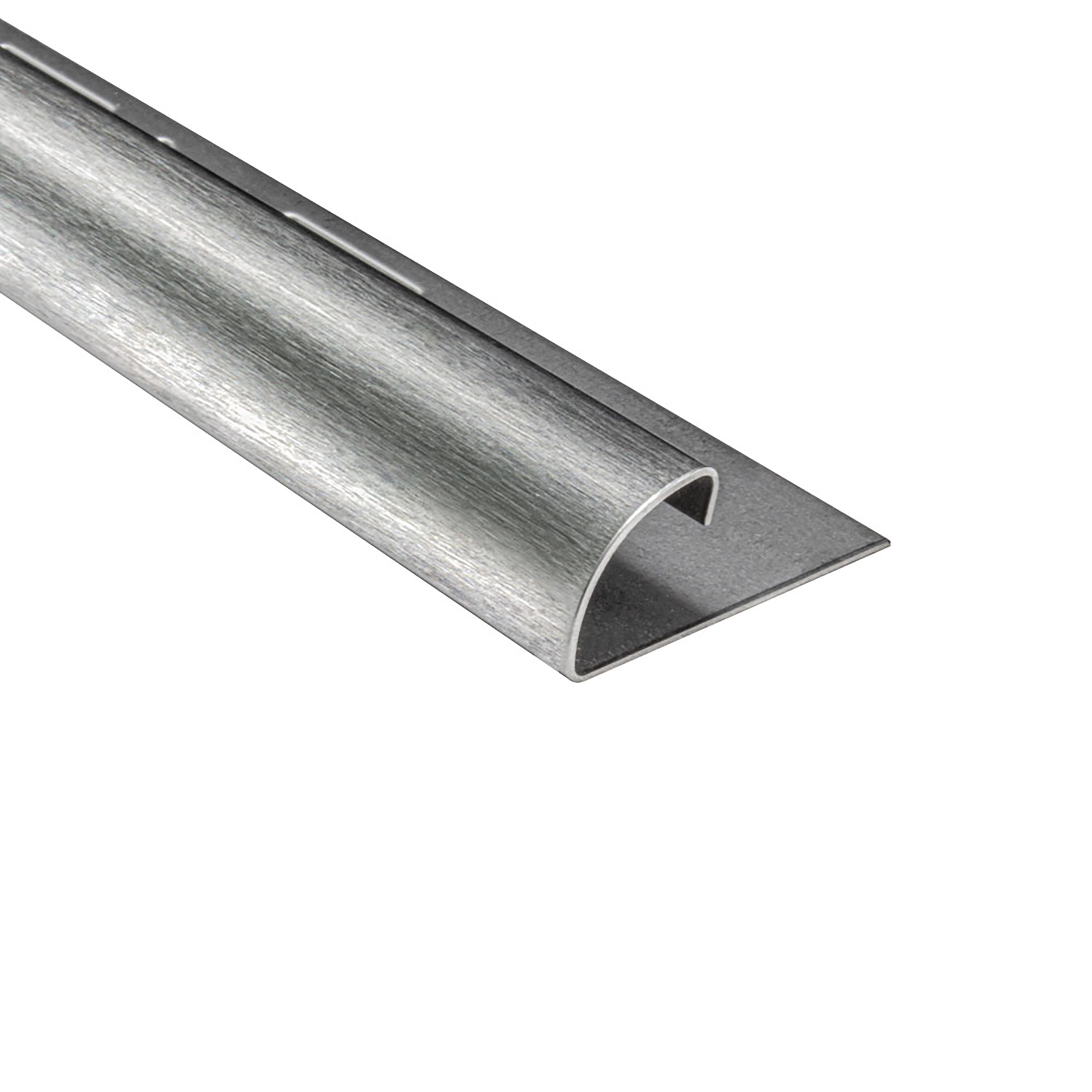 Viertelkreis Edelstahlschiene Profil Fliesenschiene Edelstahl V2A L250cm 12mm gebürstet