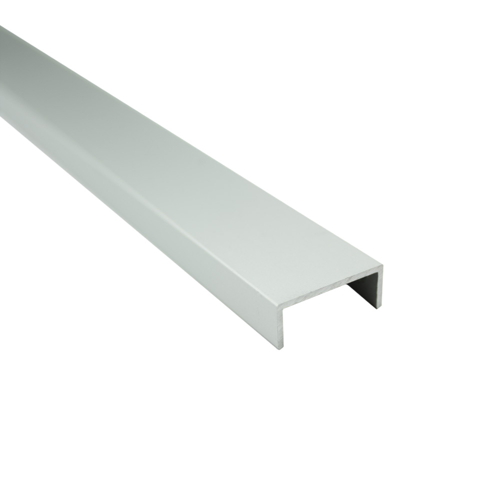 Alu U-Profil Bordüre Fliesenschiene Dekoration silber matt poliert L300cm 20mm