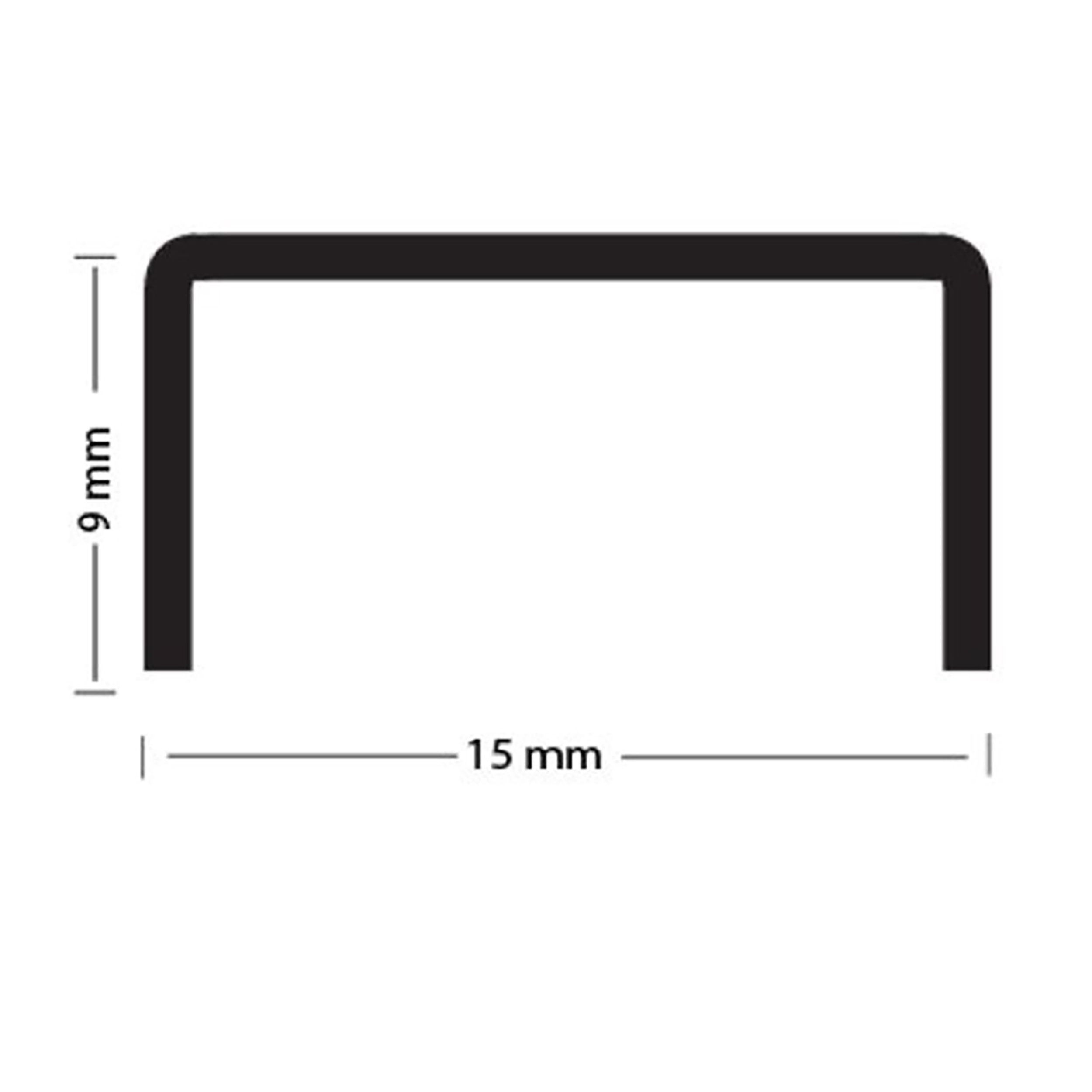10x U Profil Edelstahlschiene Bordüre Fliesenschiene Edelstahl V2A L250cm H9mm B15mm glänzend